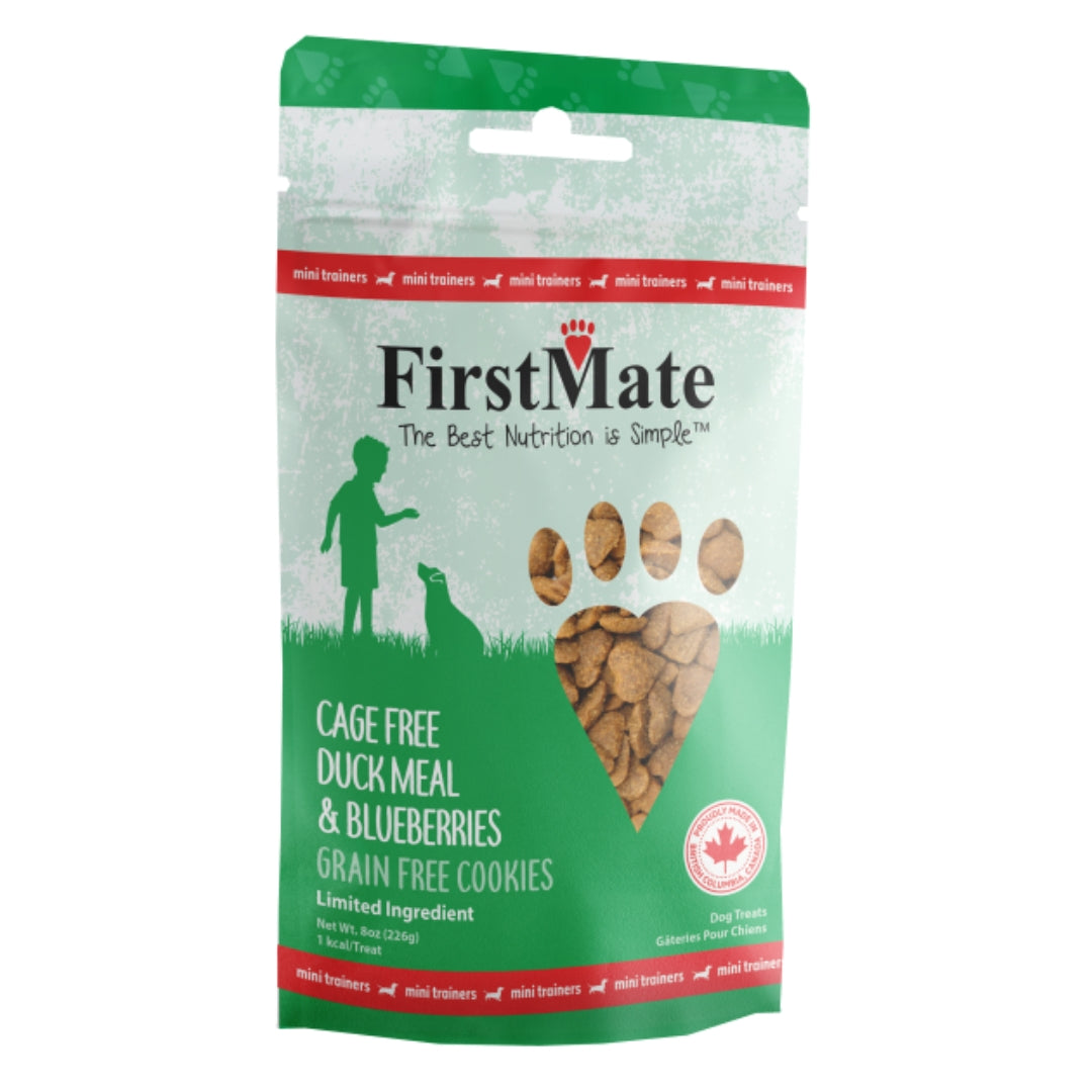 Firstmate Dog Limited Ingredient Grain Free Mini Duck Blueberry Treat 8oz.