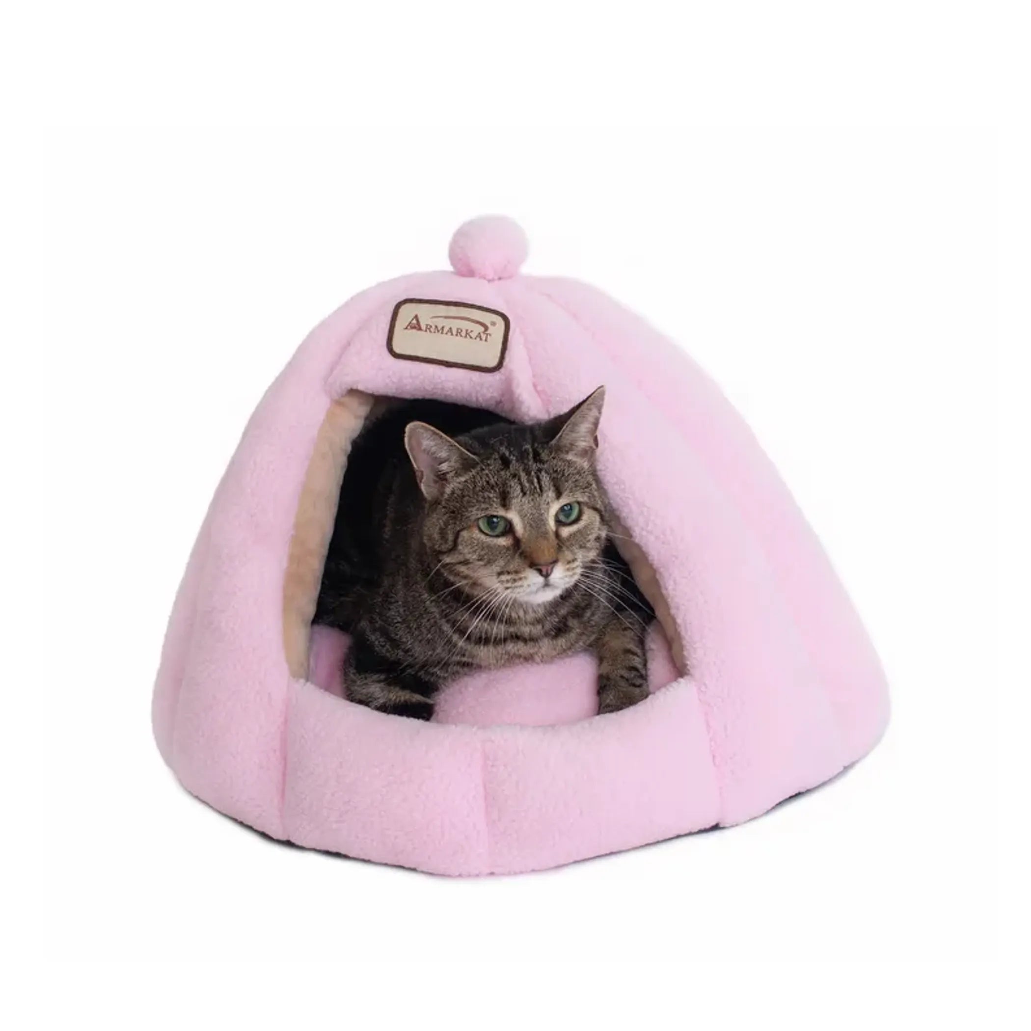 Armarkat® Cat Bed Soft Pink Cozy Cave for Cats & Small Dog