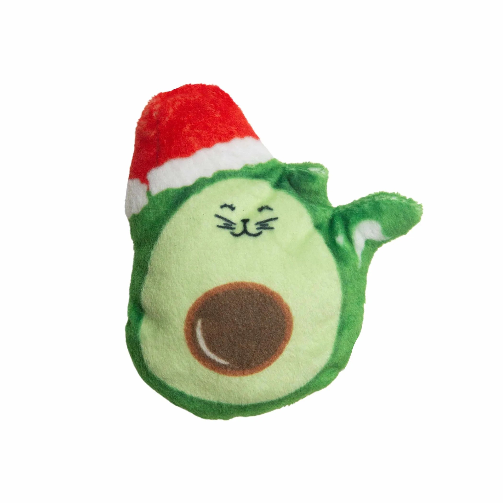 SnugArooz Avocato with Santa Hat Cat Toy