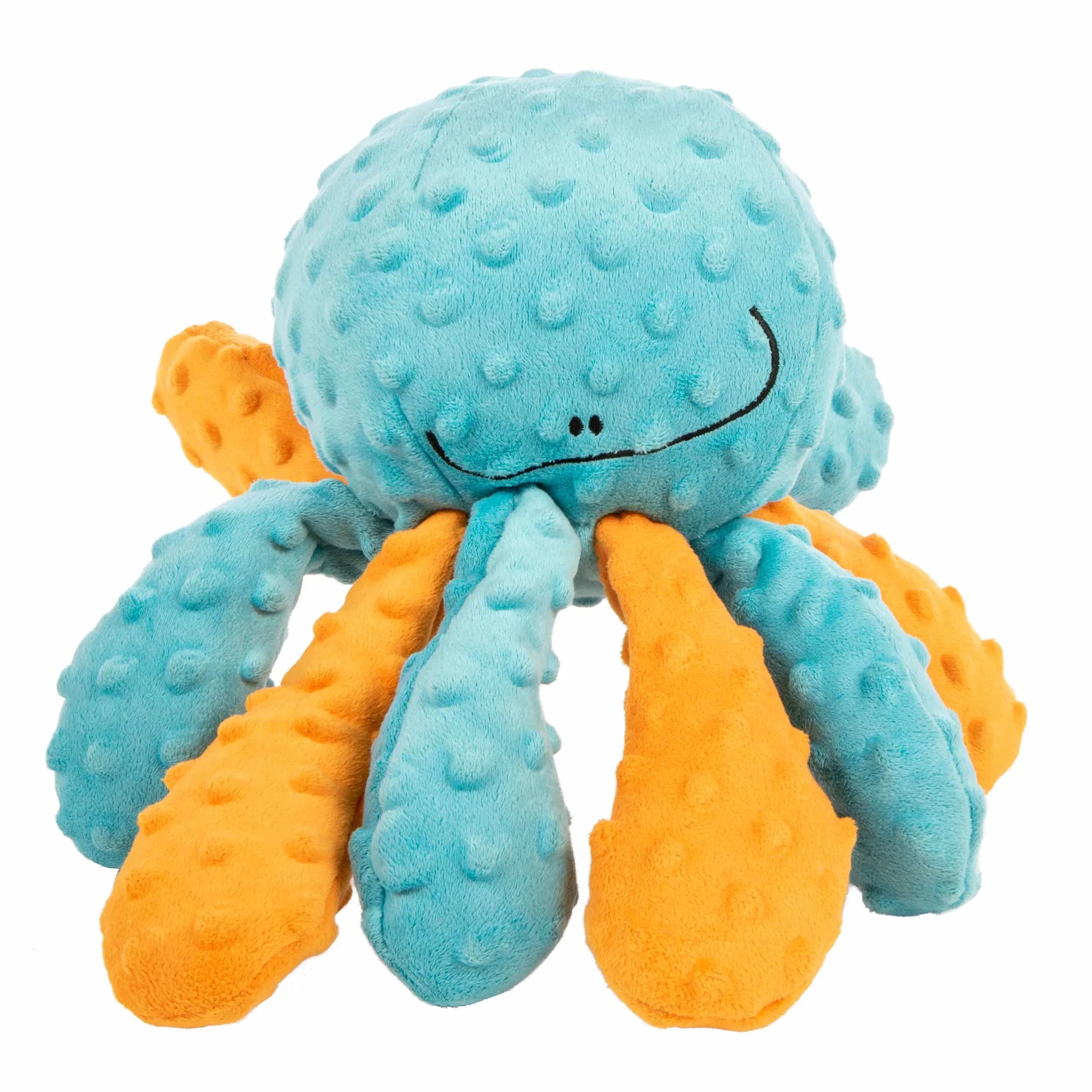 GoDog Crazy Tugs Octopus – Large Squeaky Plush Dog Toy
