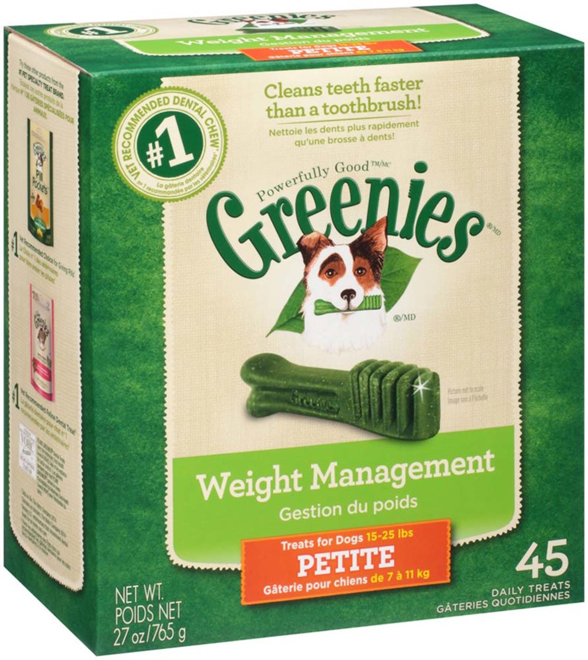 Greenies Weight Management Dog Dental Treats Petite, 1ea/27 oz, 45 ct