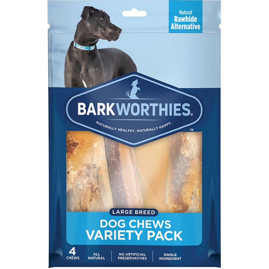 Barkworthies Variety Pack Dog Treats 1ea/LG, 4 pk