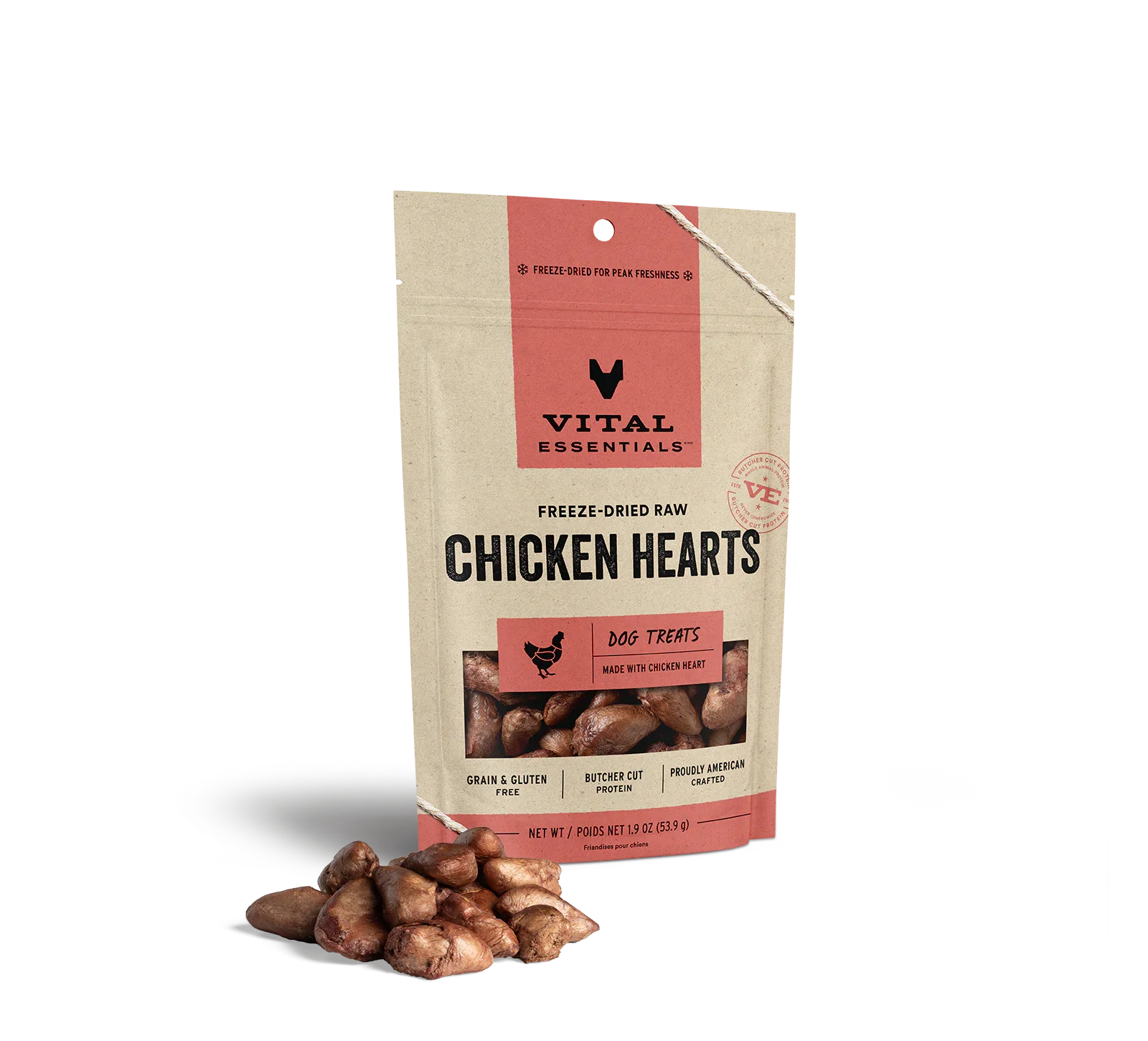 Vital Essentials Dog Freeze-Dried Treat Chicken Hearts 1.9oz. Default Title