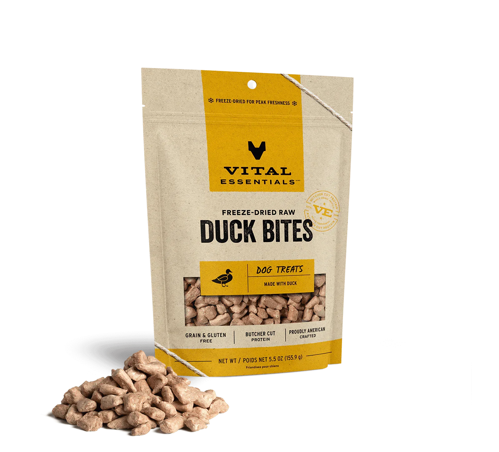 Vital Essentials Dog Freeze-Dried Treat Bites Duck 5.5oz. Default Title