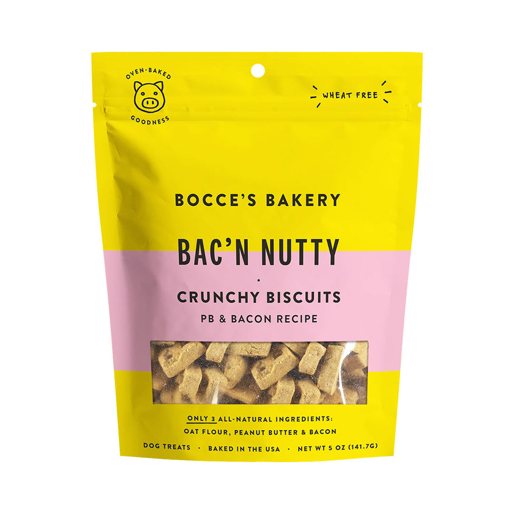 Bocces Bakery Everyday Bacn Nutty Biscuits Crunchy Dog Treats Default Title