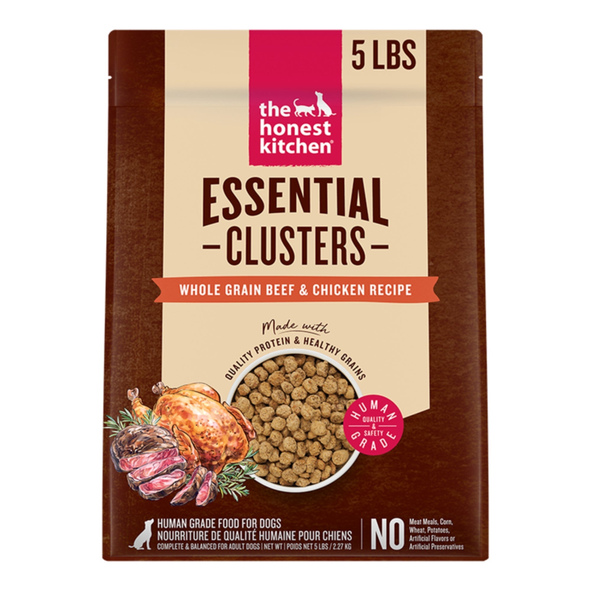 The Honest Kitchen Dog Essential Clusters Beef, Chicken & Oat 5lbs.