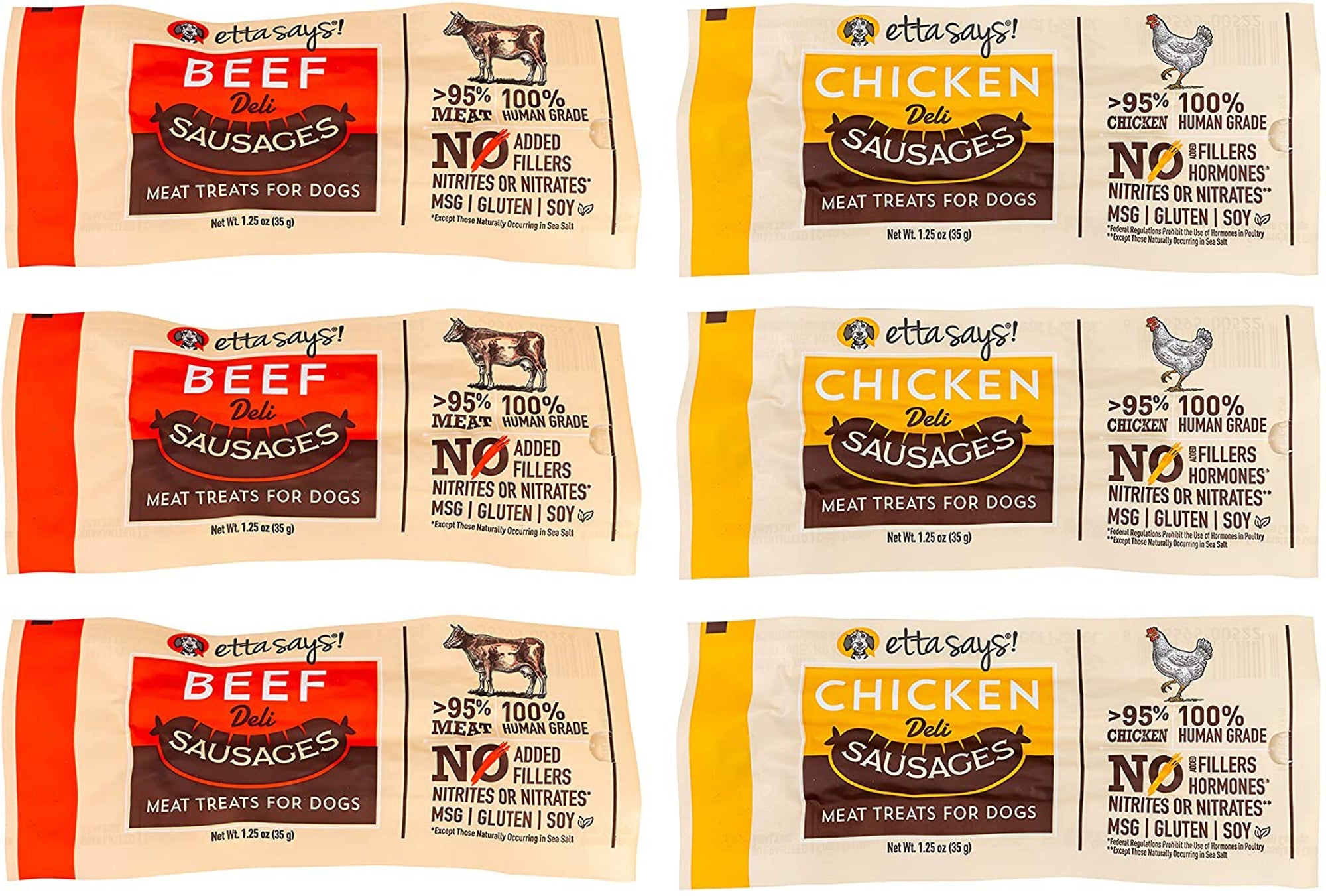 Etta Says Dog Sausage Link Beef 1.25 Oz.