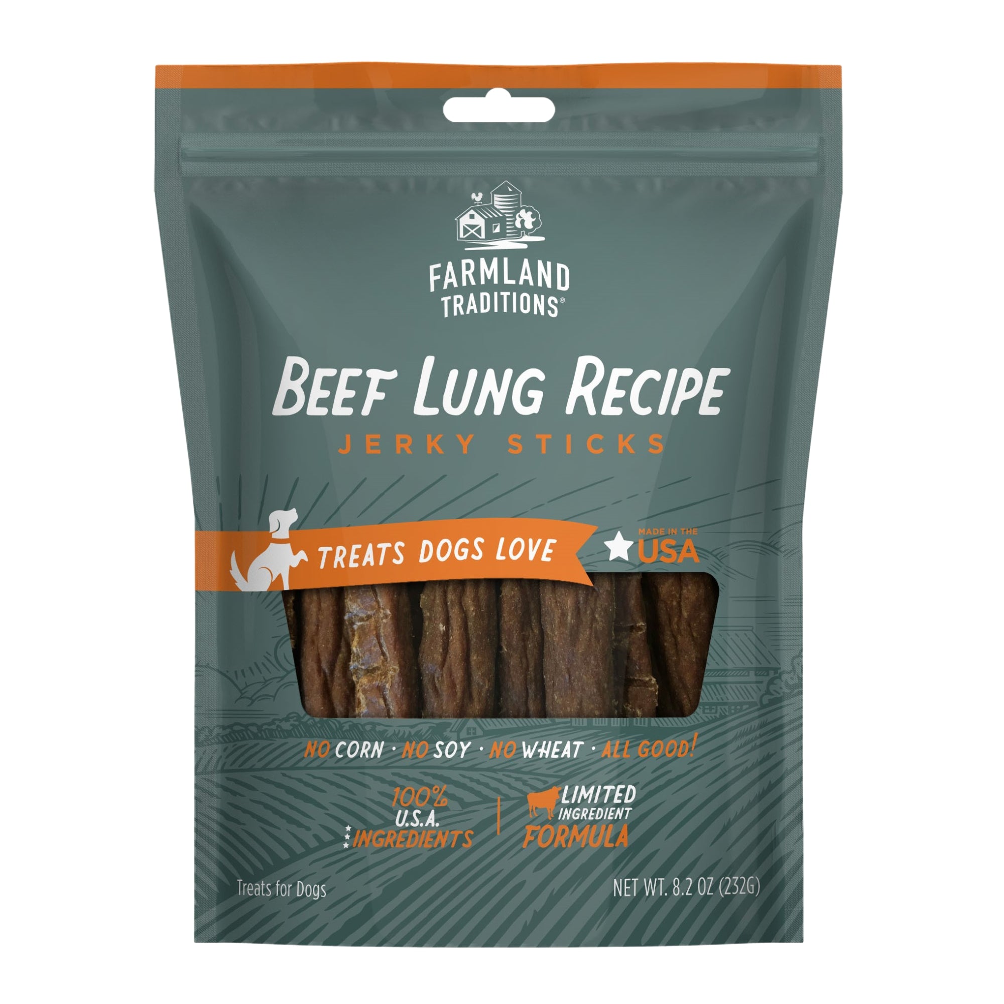 Farmland Traditions Simple Snacks Beef Lung Jerky Sticks Dog Treats 1ea/8.2oz.