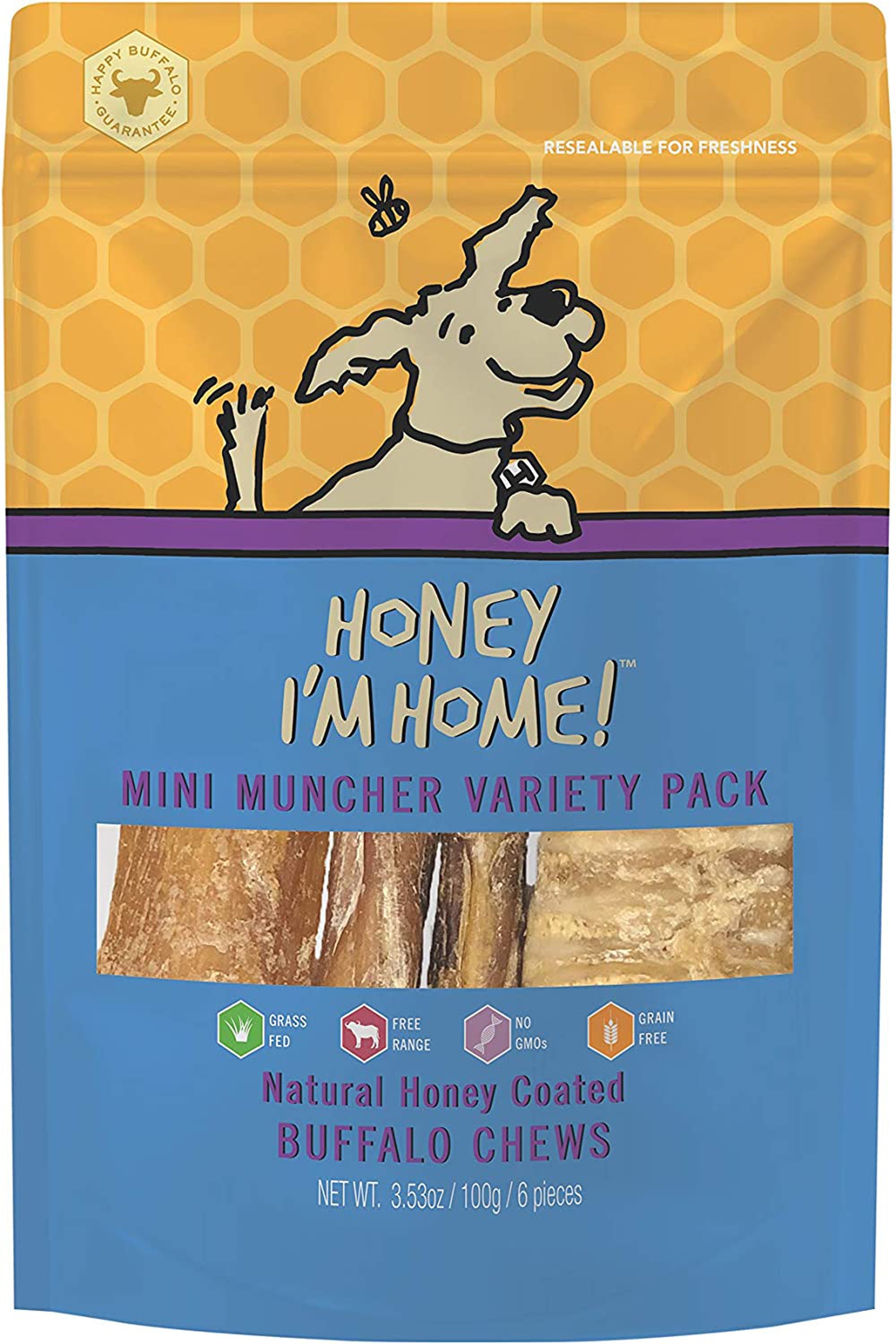 Honey I'm Home Dog Buffalo Mini Muncher Variety Pack
