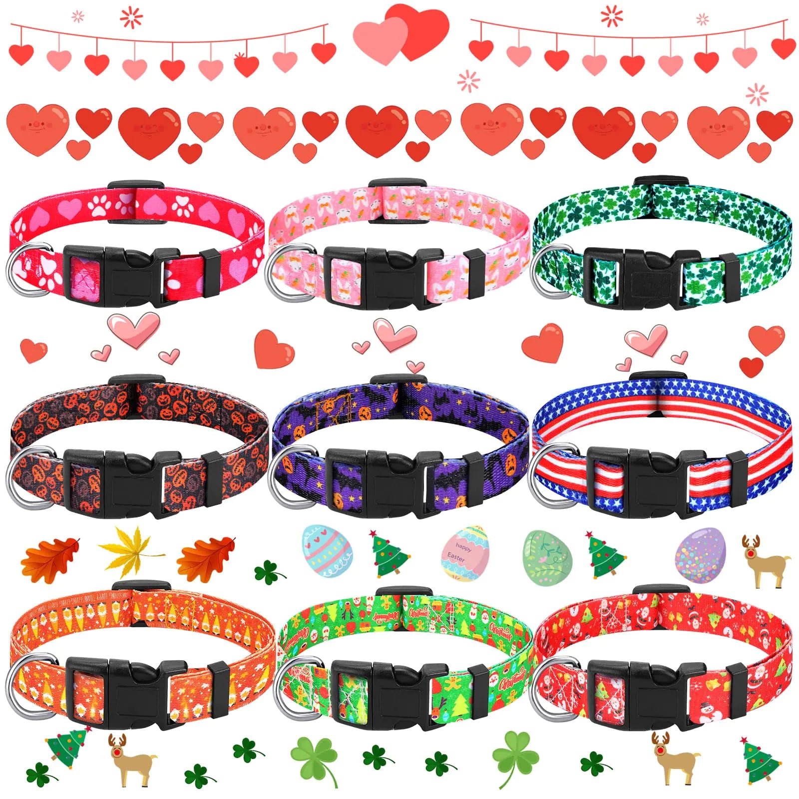 Adjustable Holiday Collars for Puppies/Dogs, MD