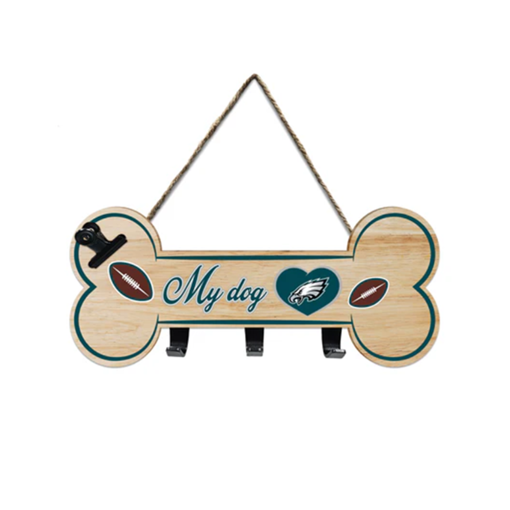 Philadelphia Eagles Bone Shape Sign with Hooks