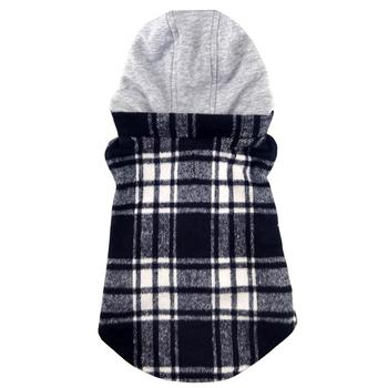 Black & White Plaid Flannel Hoodie Vest