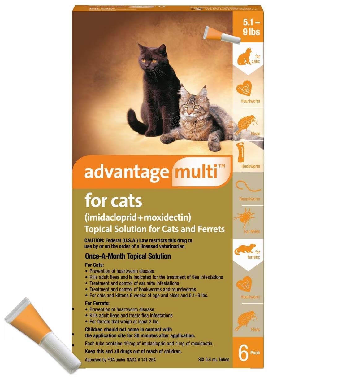 Rx Advantage Multi for Cats 5.1-9 lbs (Orange) x 6 month