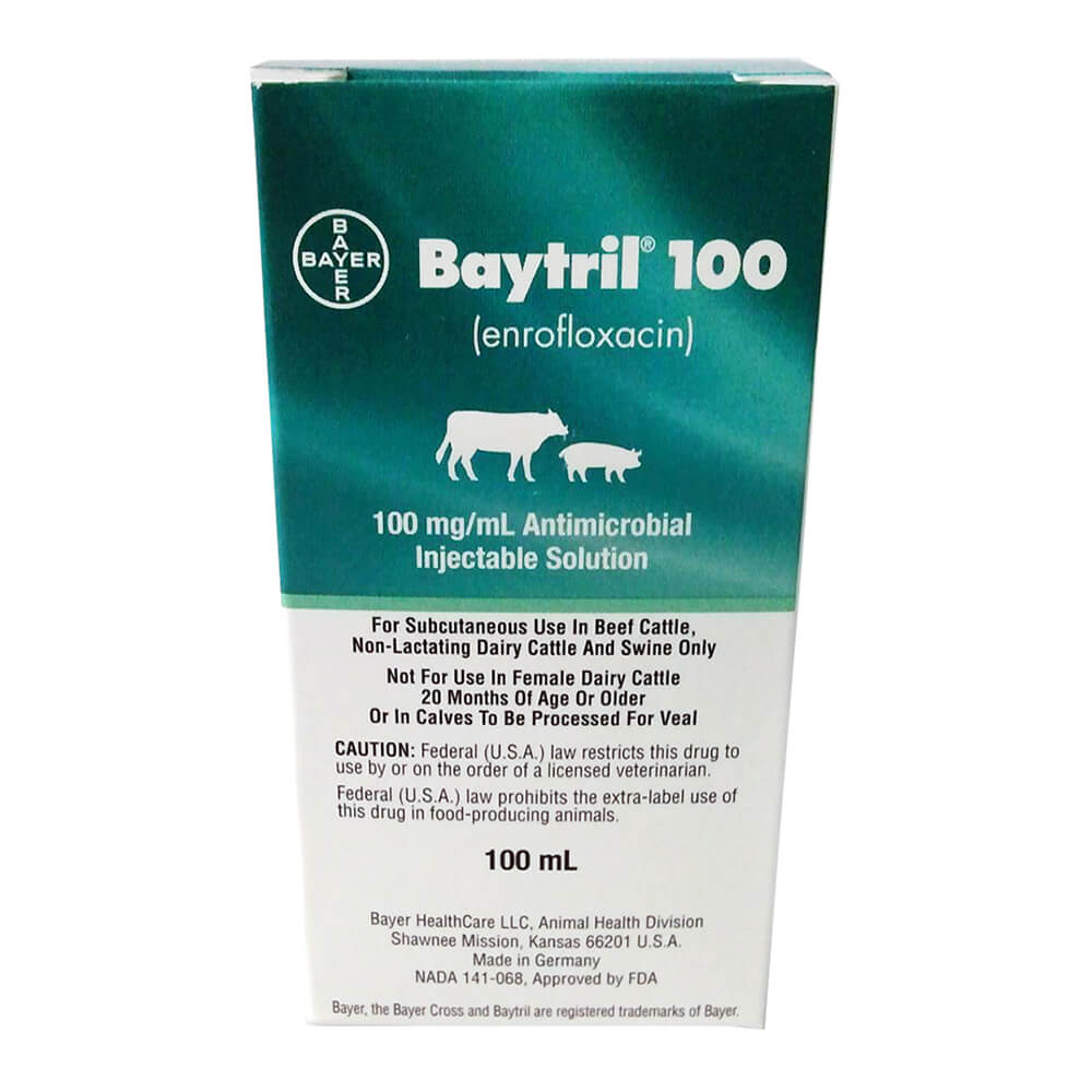 Baytril 100 Injectable Solution Rx, 100ml