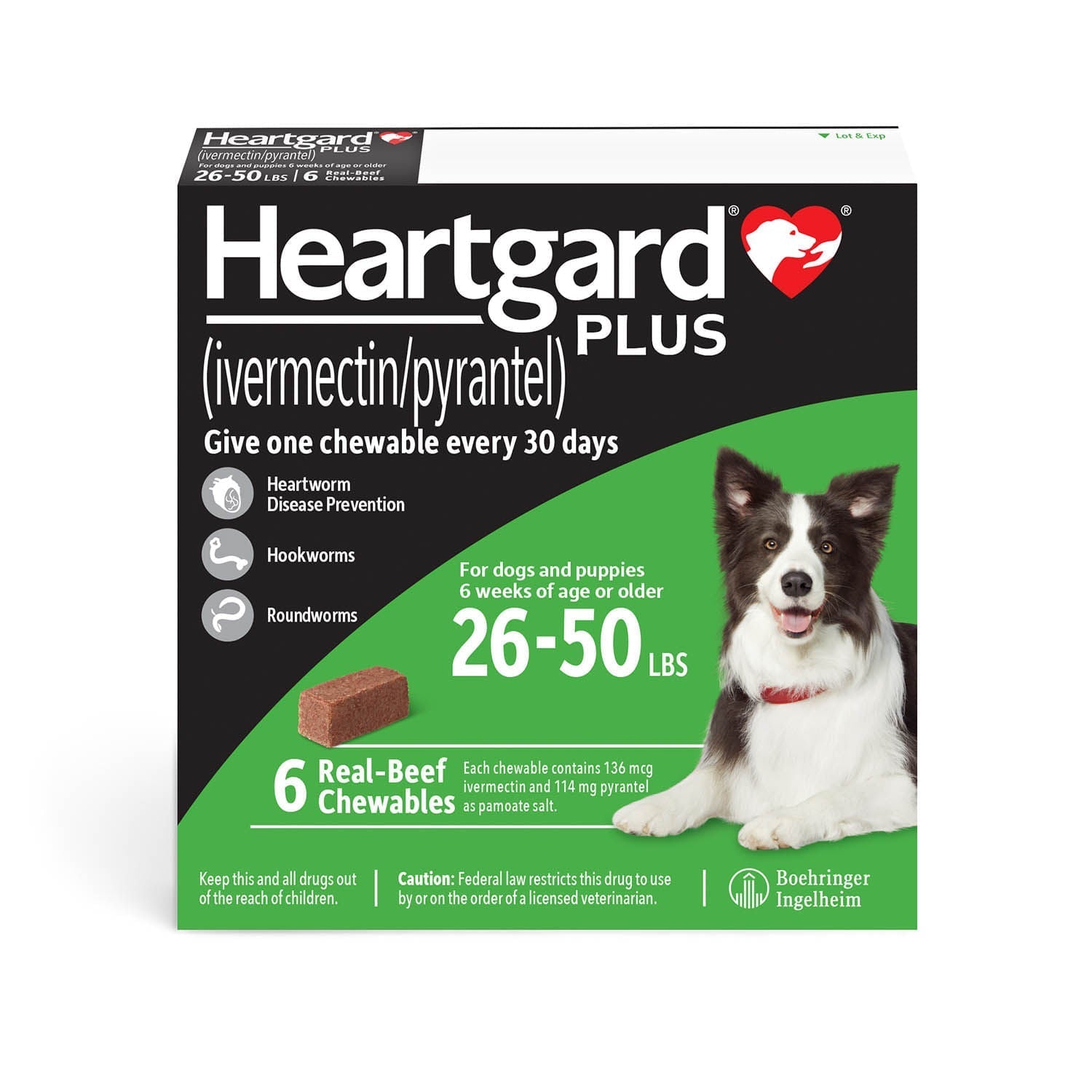 Heartgard Plus Rx 26-50 lbs 6 Month (Green)