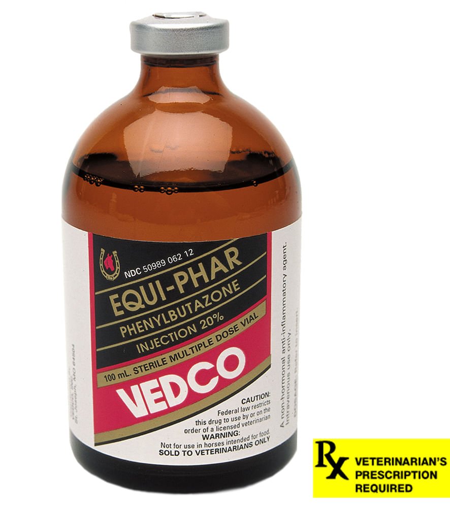 Rx Phenylbutazone 20% injection x 100ml bottle