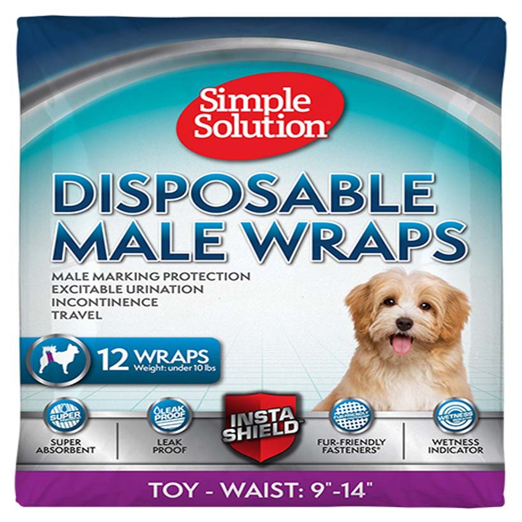 Simple Solution Disposable Male Wraps White Extra-Small, Toy/Mini, 12 Pk