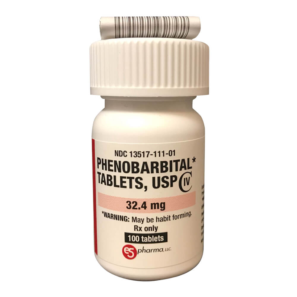 Rx Phenobarbital 32.4mg (1/2gr) x 100 tablets