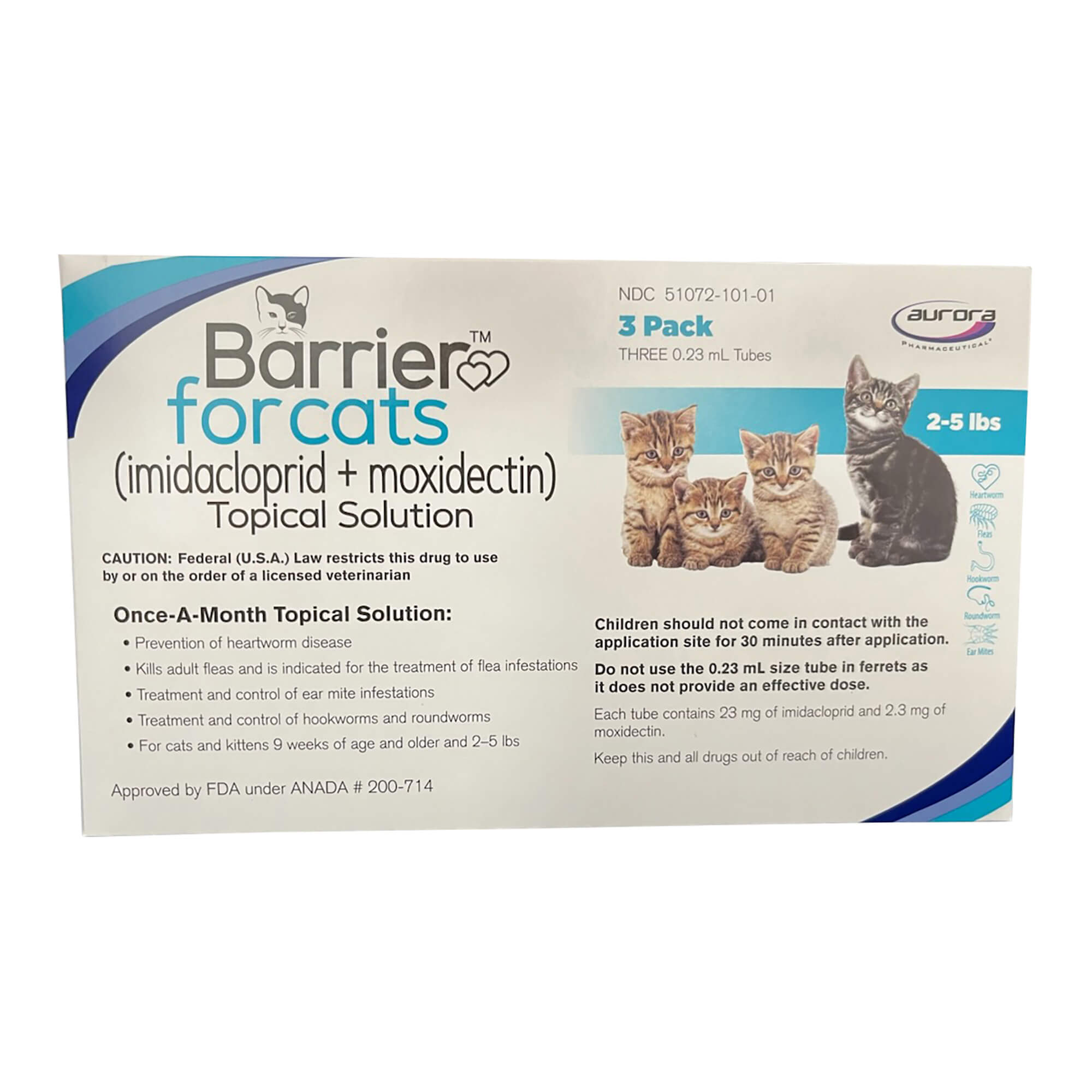 Rx Barrier Topical Solution for Cats, 2-5 lbs, 3 month