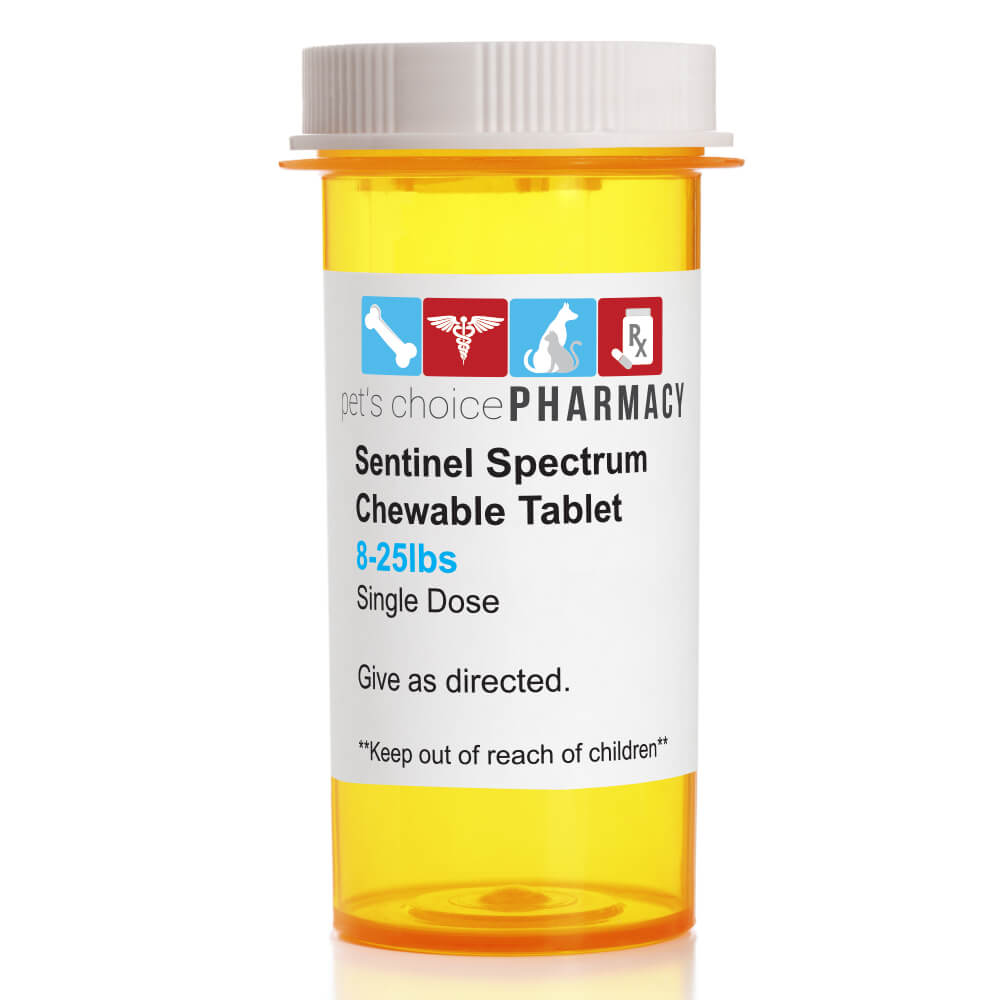 Rx Sentinel Spectrum Chews 8-25lbs x 1 tablet