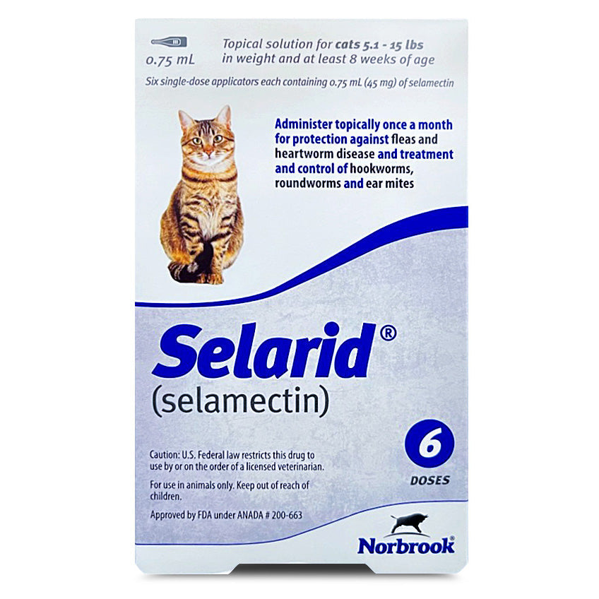 Rx Selarid 5-15lbs feline x 6 months