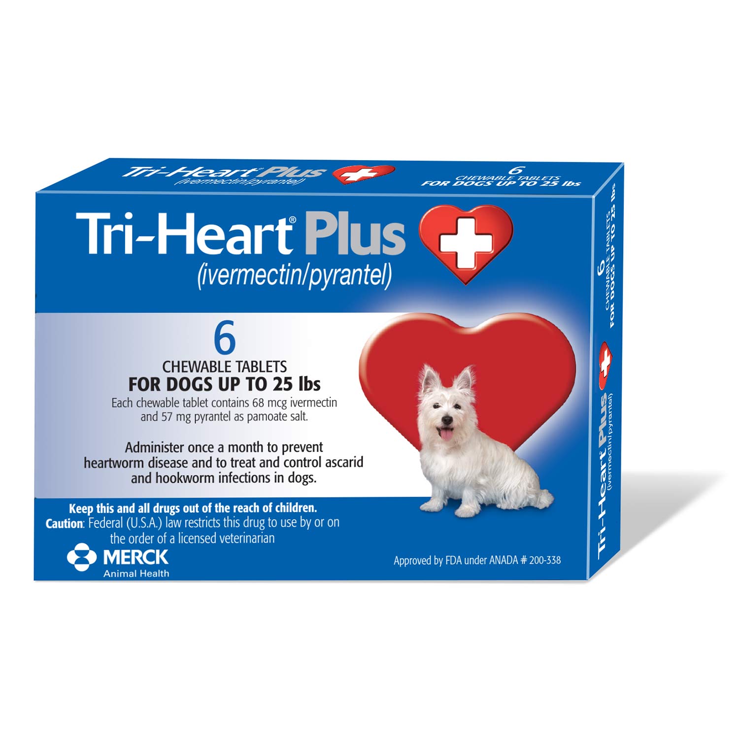 Rx Tri-Heart Plus 0-25lbs (blue) x 6 tablets
