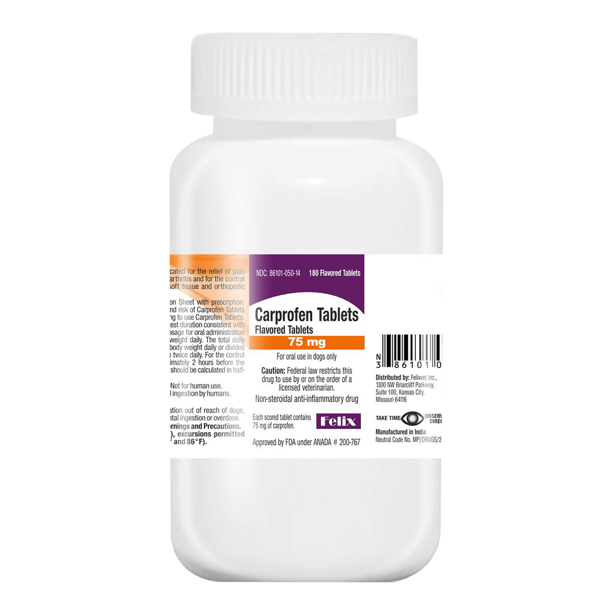 Rx Carprofen Flavored Tablets 75mg,  180ct