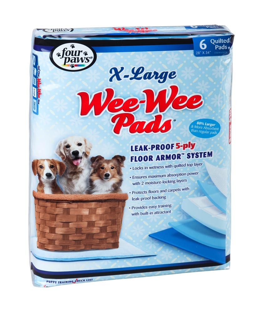 Four Paws WeeWee Superior Performance XLarge Dog Pee Pads 1ea/28 in X 34 in 6 ct