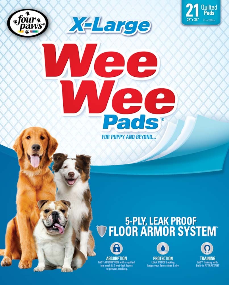 Four Paws WeeWee Superior Performance XLarge Dog Pee Pads 1ea/28 in X 34 in 21 ct