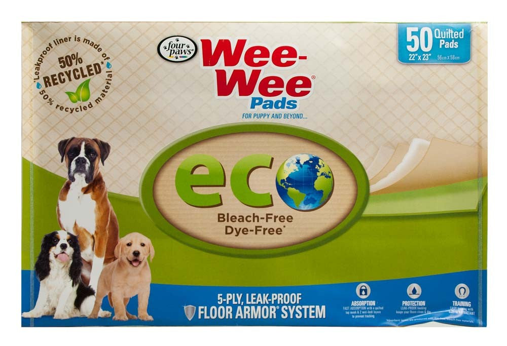 Four Paws WeeWee Superior Performance Eco Bamboo Dog Pee Pads Old Packaging, 1ea/22 in X 23 in 50 ct