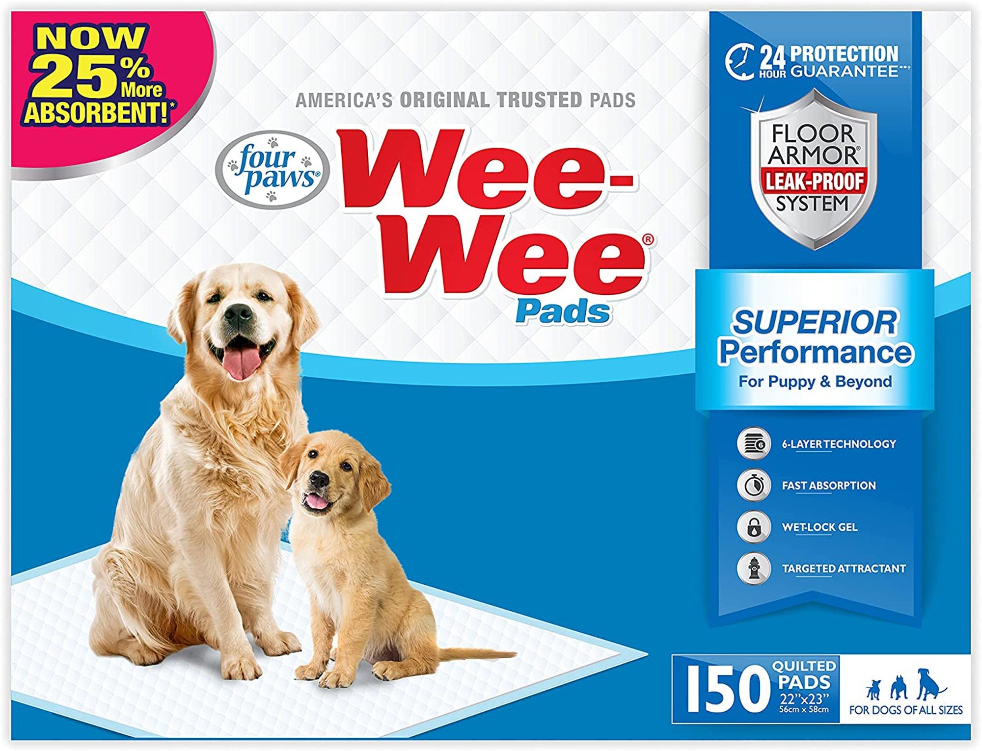Four Paws WeeWee Ultimate Attractant Dog Pee Pads with Grass Scent 1ea/22 in X 23 in 10 ct