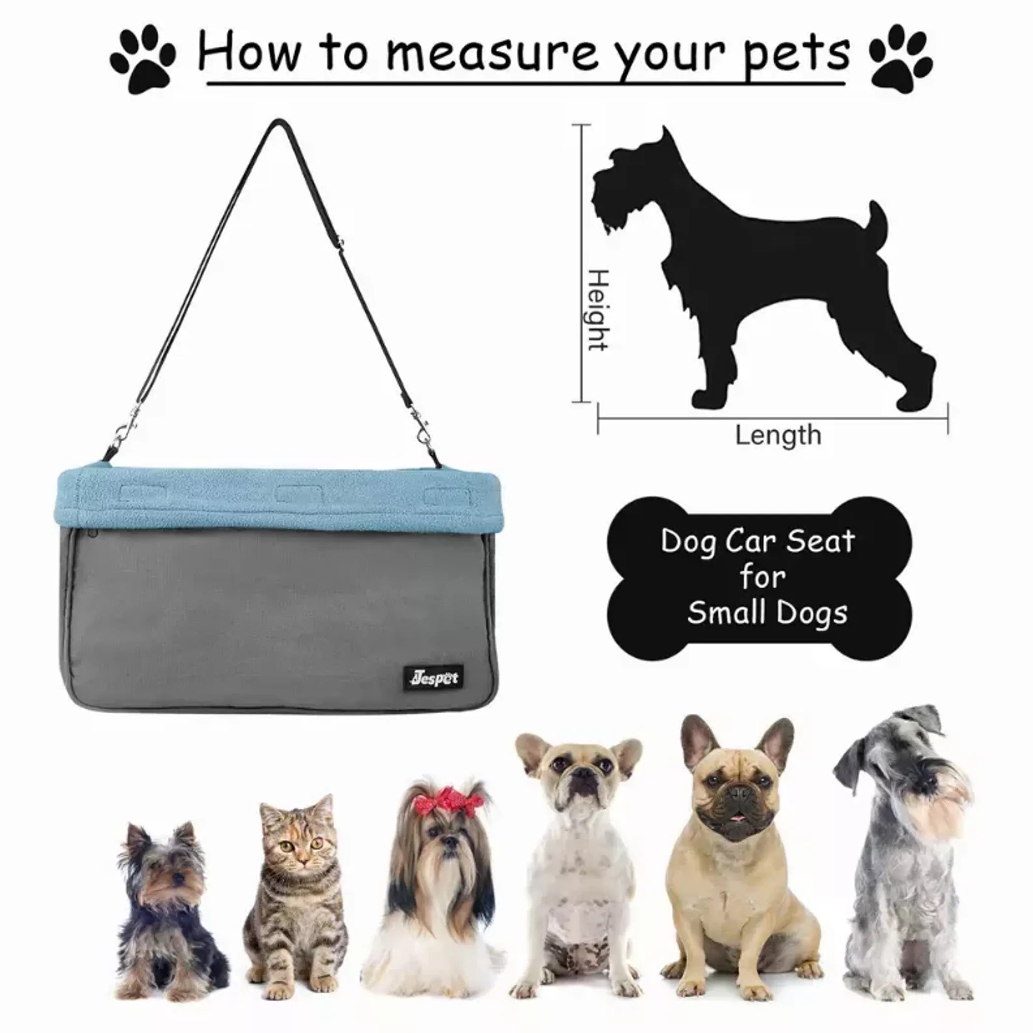 JESPET & GOOPAWS Portable Dog Booster Seat