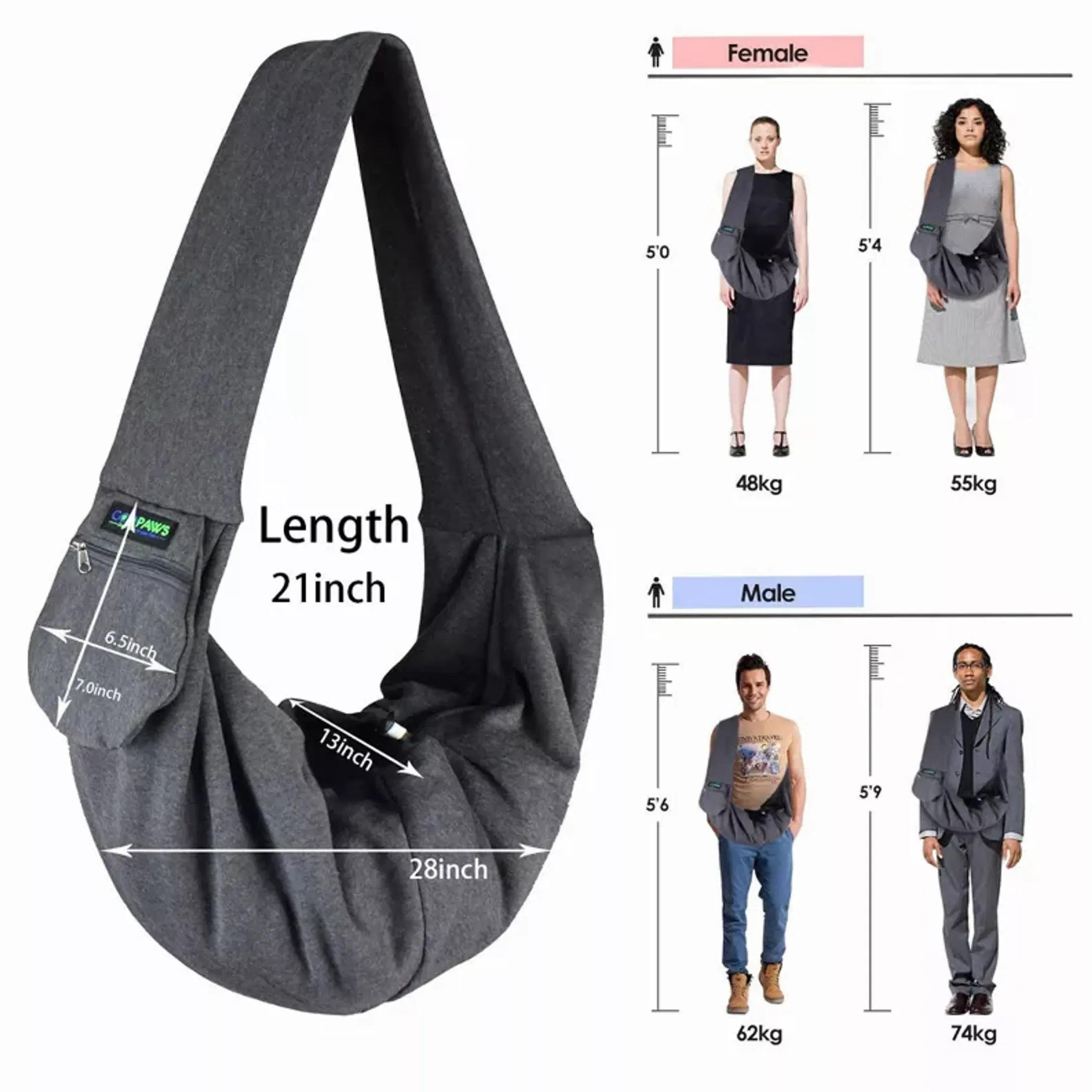 JESPET Comfy Pet Sling Carrier