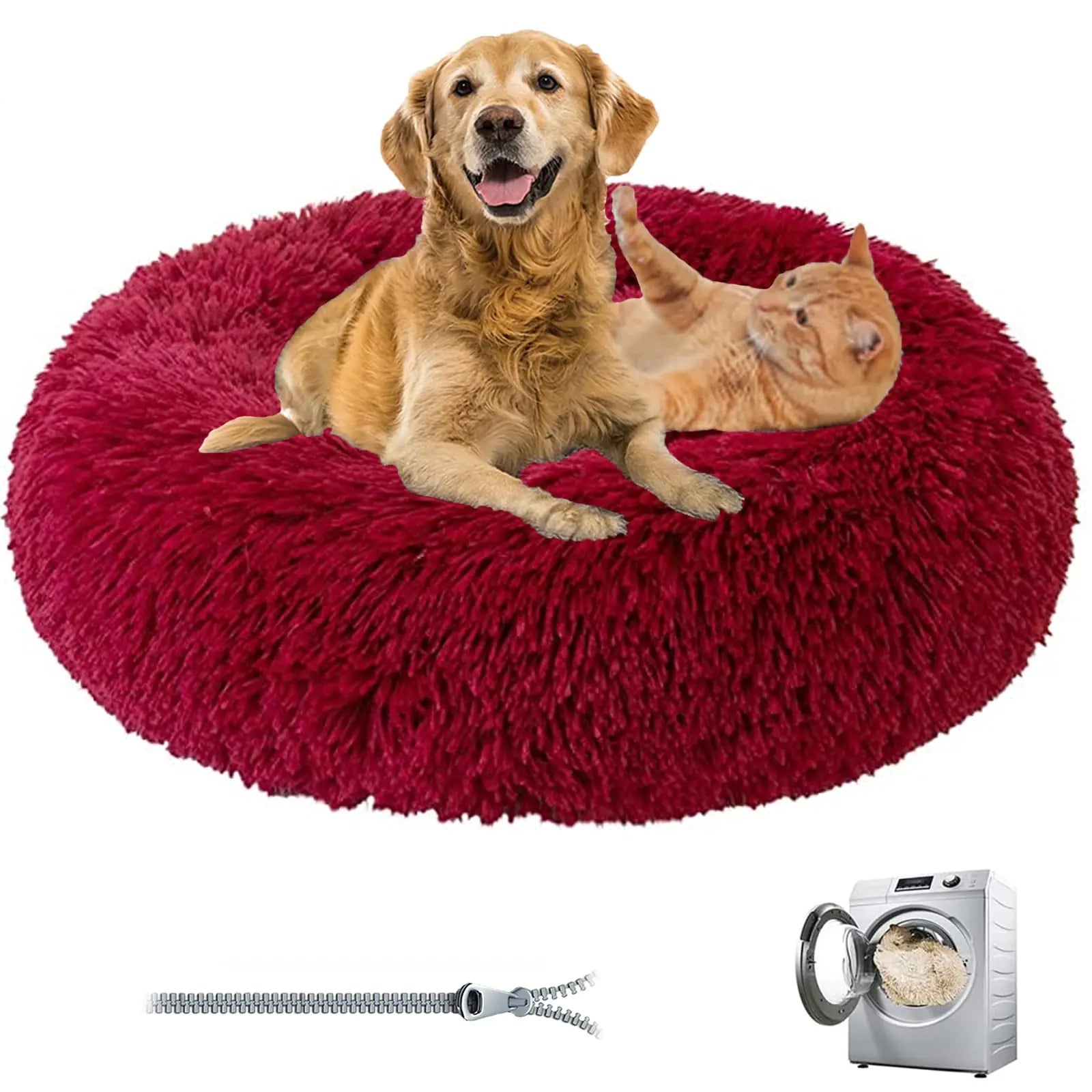 Premium Calming Donut Bed for Dogs & Cats