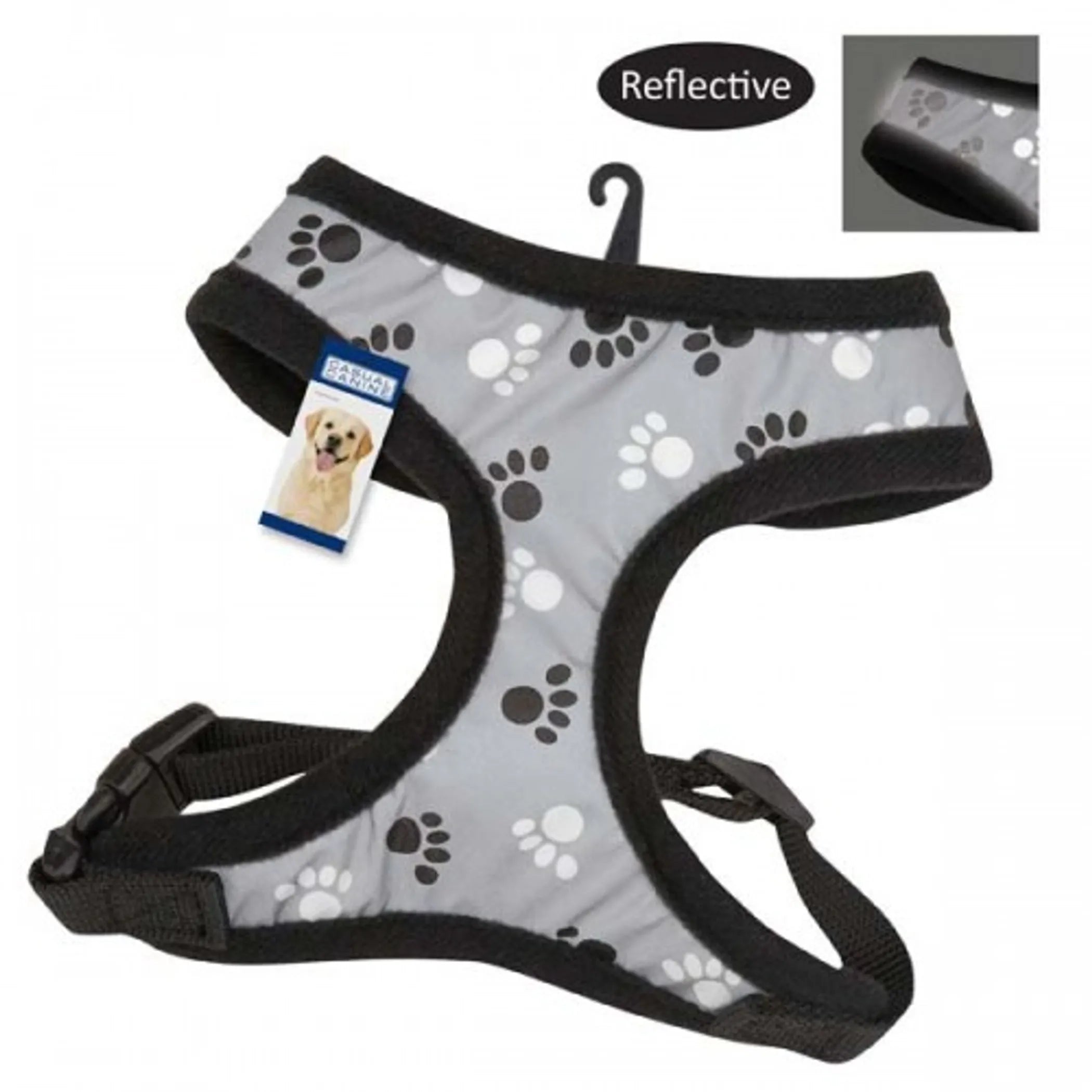 Casual Canine Reflective Pawprint Harness