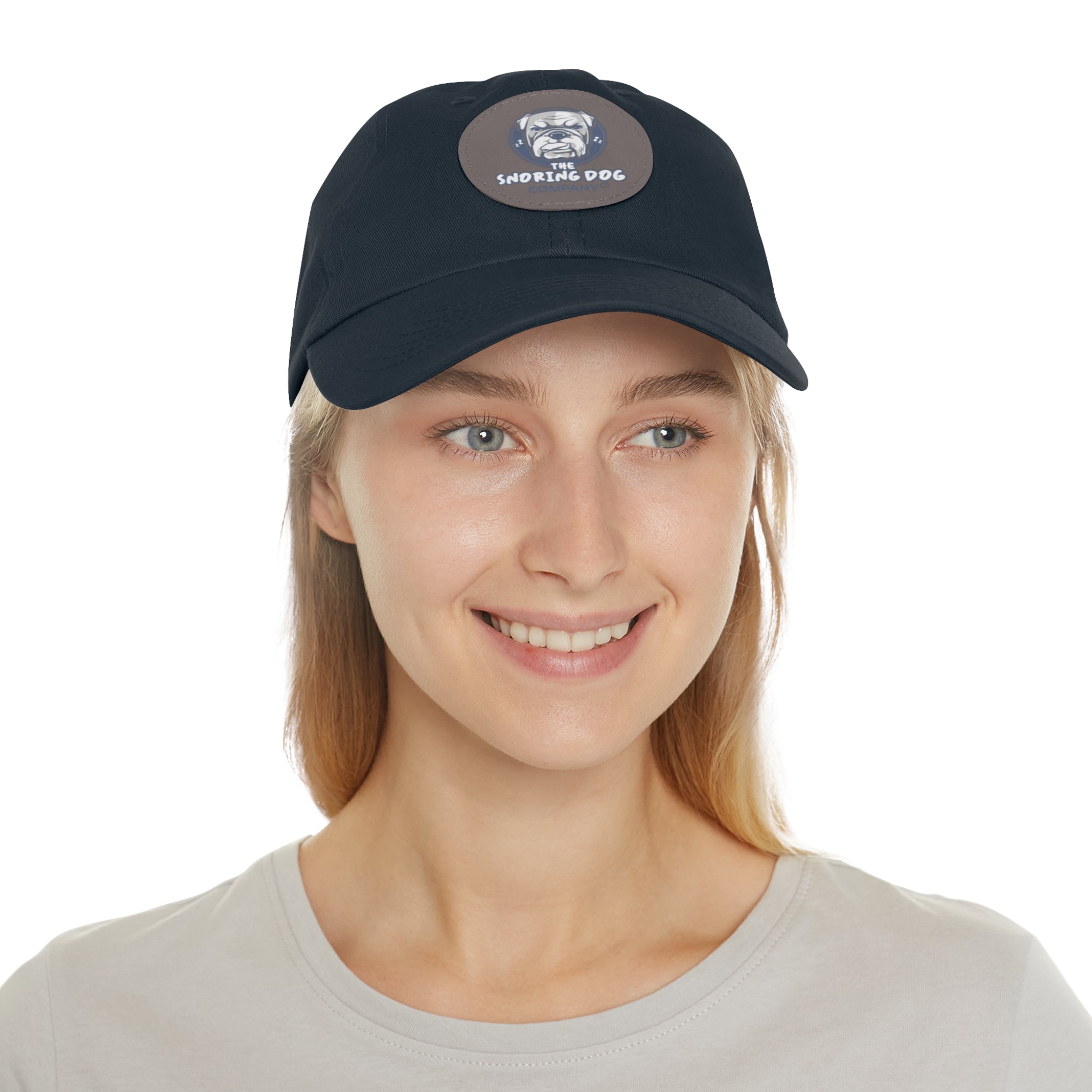 The Snoring Dog Company® Dad Hat with Leather Patch - Casual Wear for Dog Lovers
