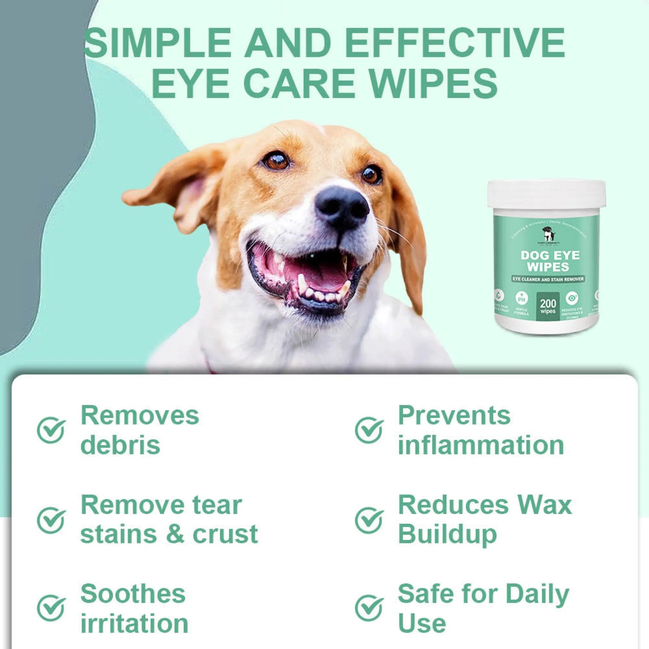 Dog Eye Wipes – Tear Stain Remover by Puppy Community