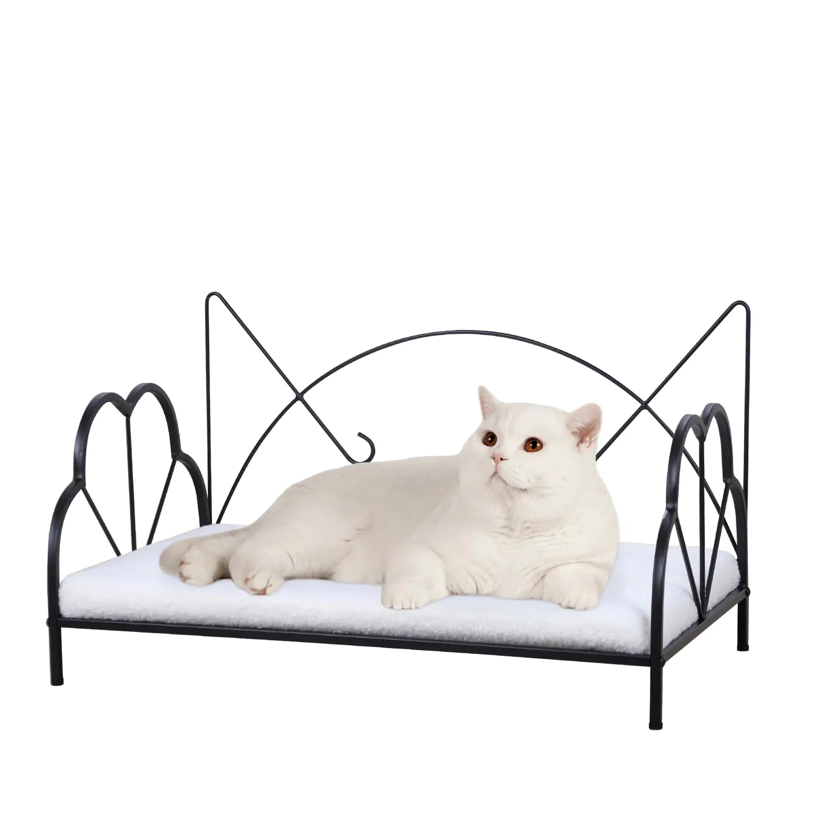 Elegant Metal Frame Cat Bed W/Soft Cushion
