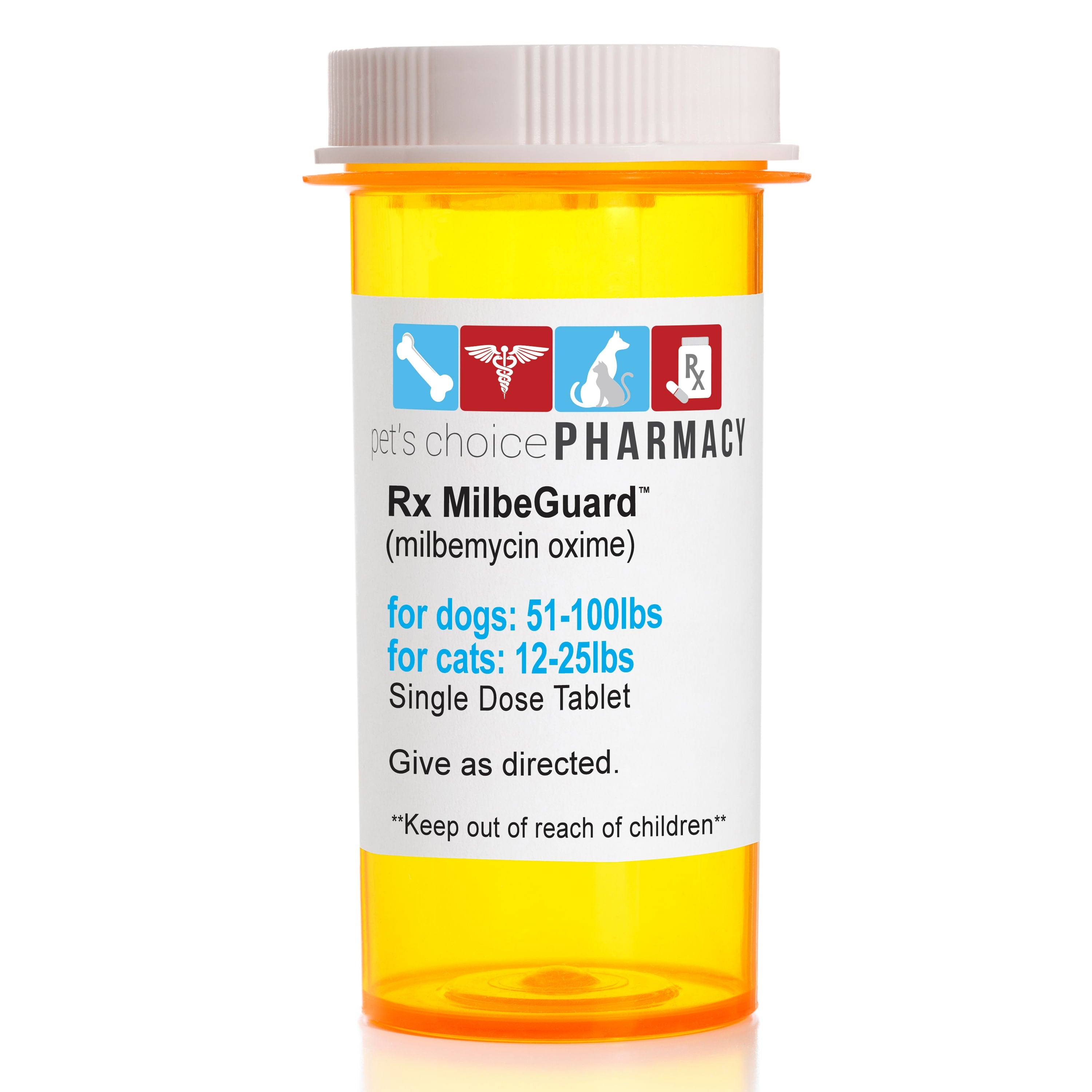 Rx Milbeguard Dog 51-100lb Cat 12-25lb (Red) Single Dose