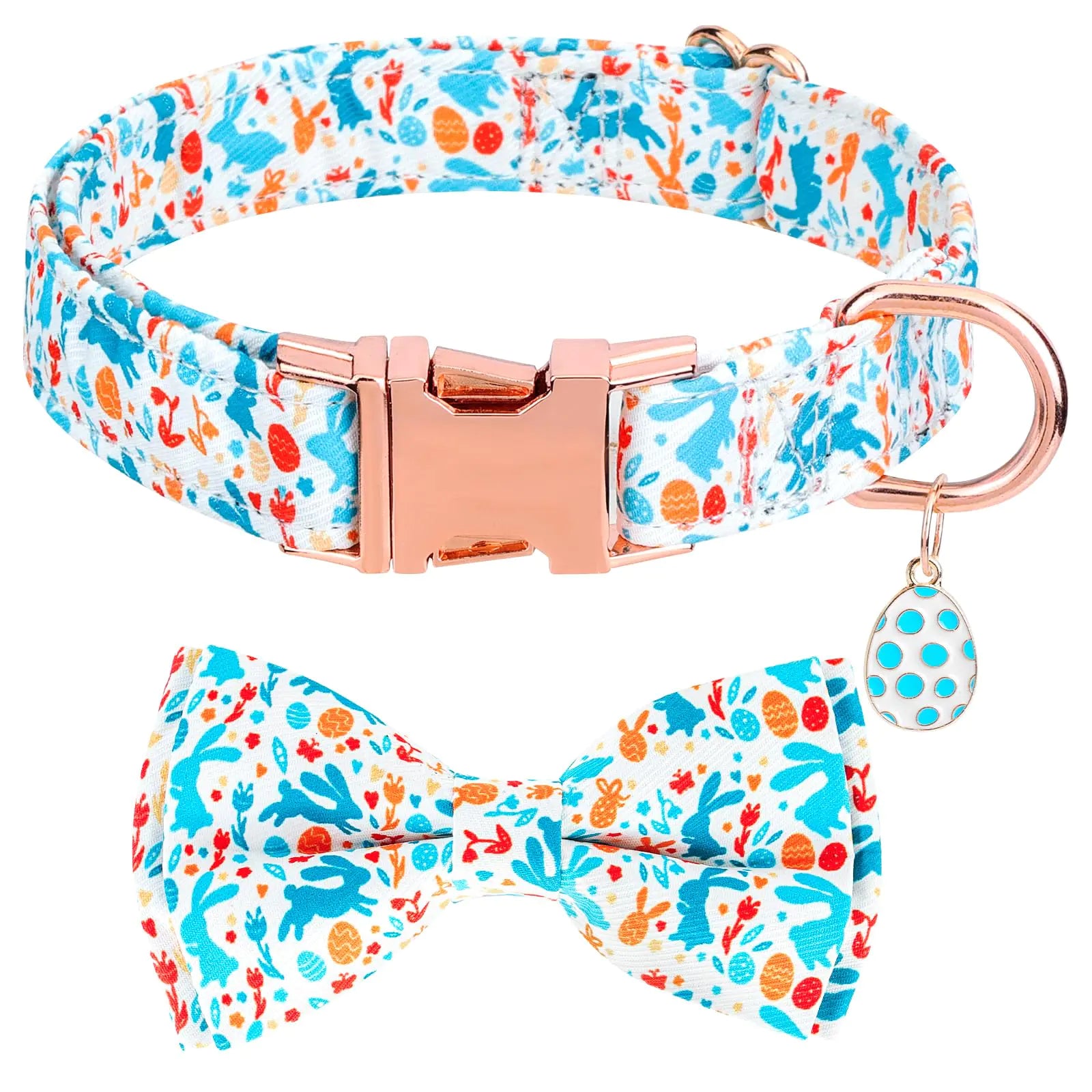 Bunny Pattern Dog Collar with Bowtie, MD Dogs