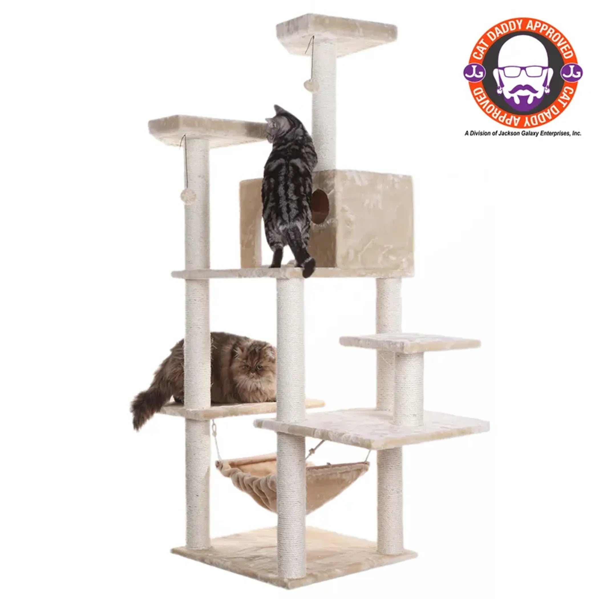 Armarkat Real Wood 72" Beige Cat Tree Scratching Post A7202