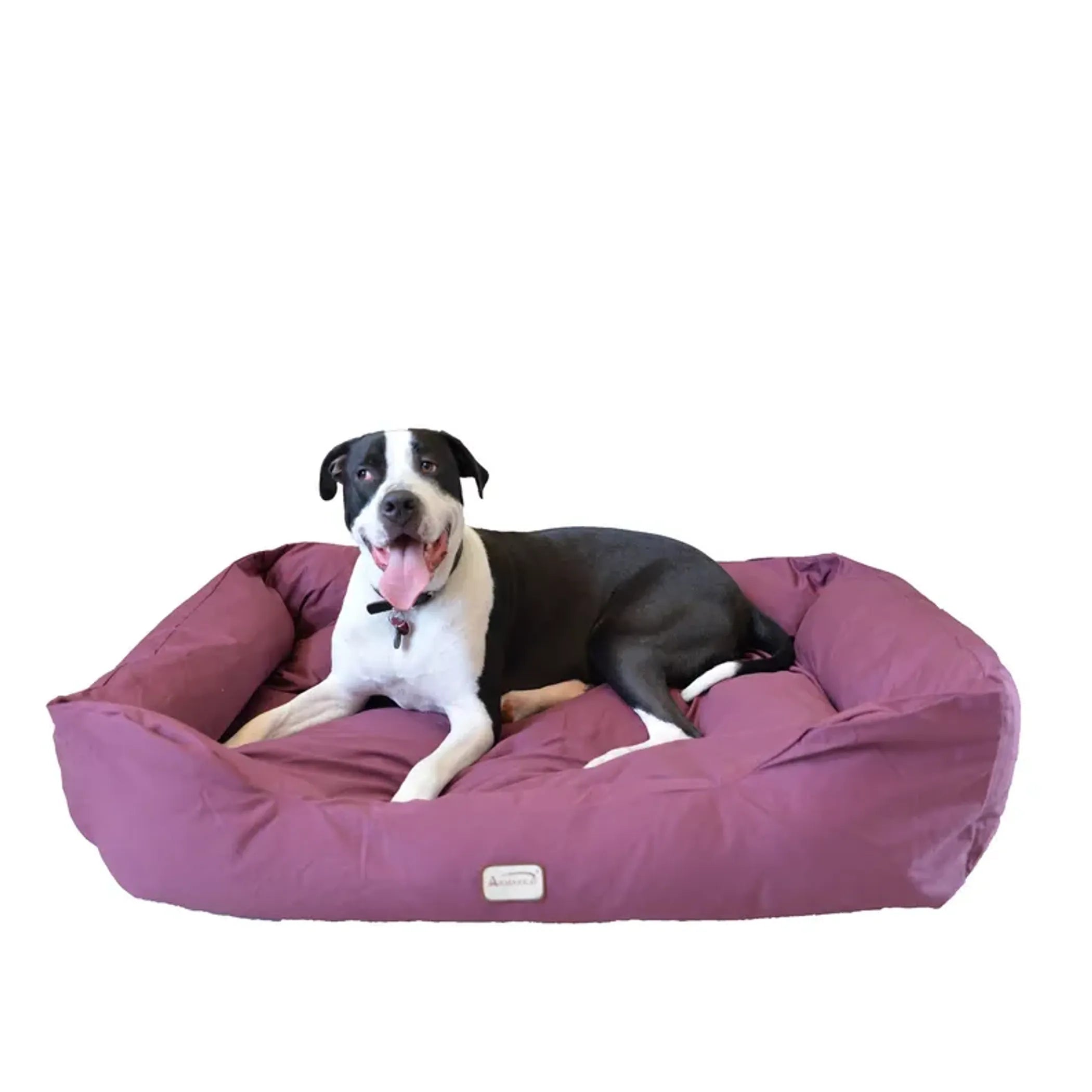 Bolstered Dog Bed – Burgundy by Armarkat