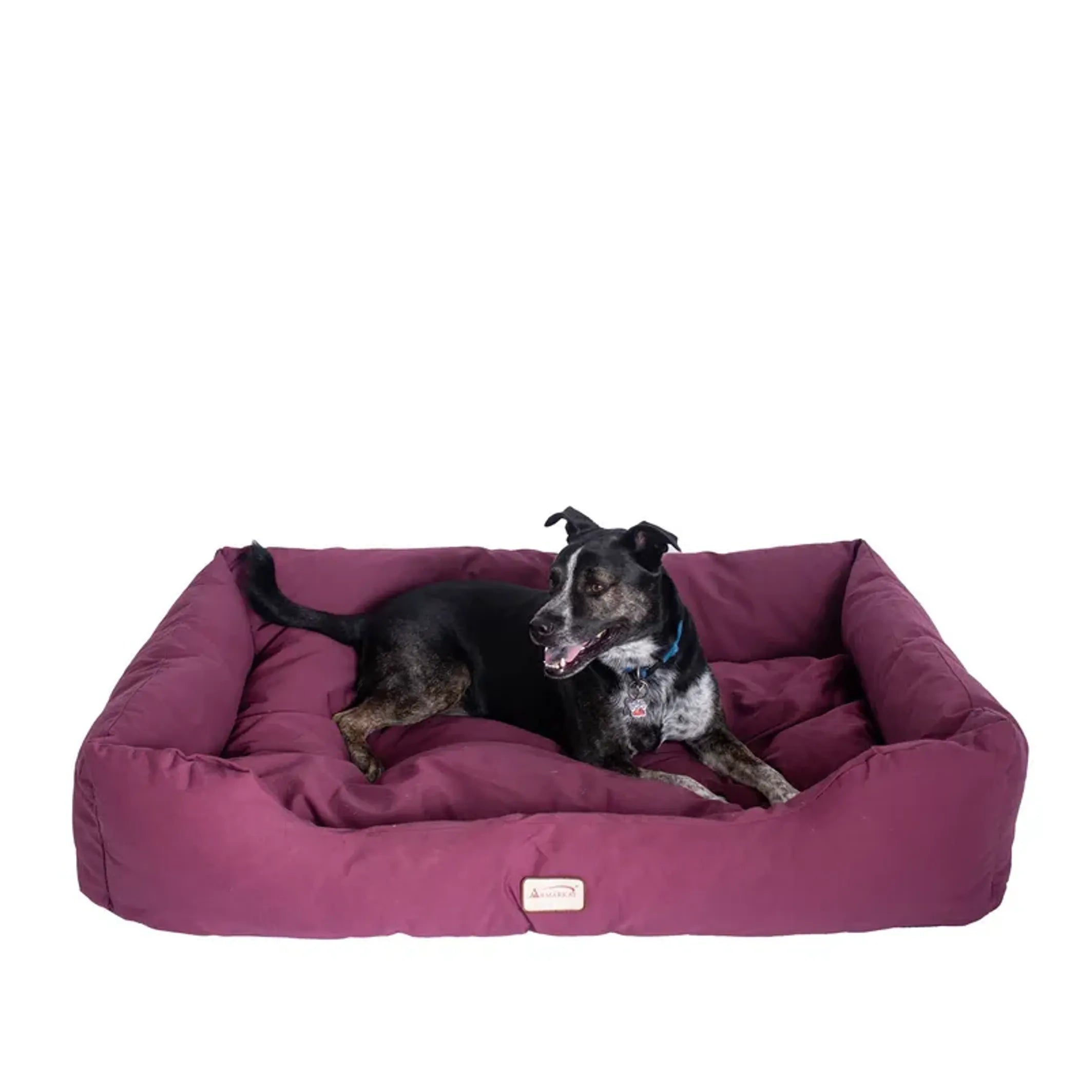 Bolstered Dog Bed – Burgundy by Armarkat