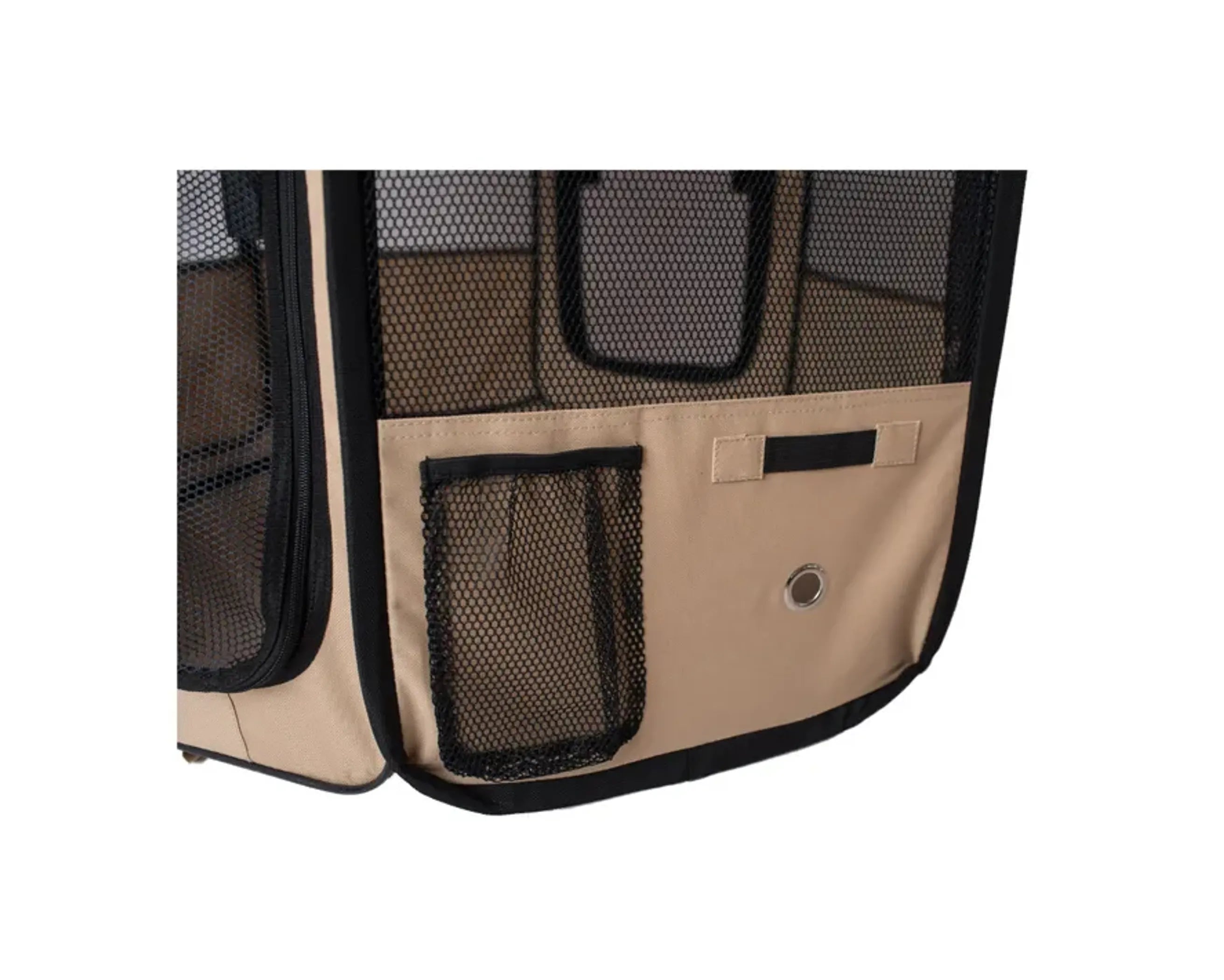 AeroMark Portable Pet Playpen in Blue & Beige
