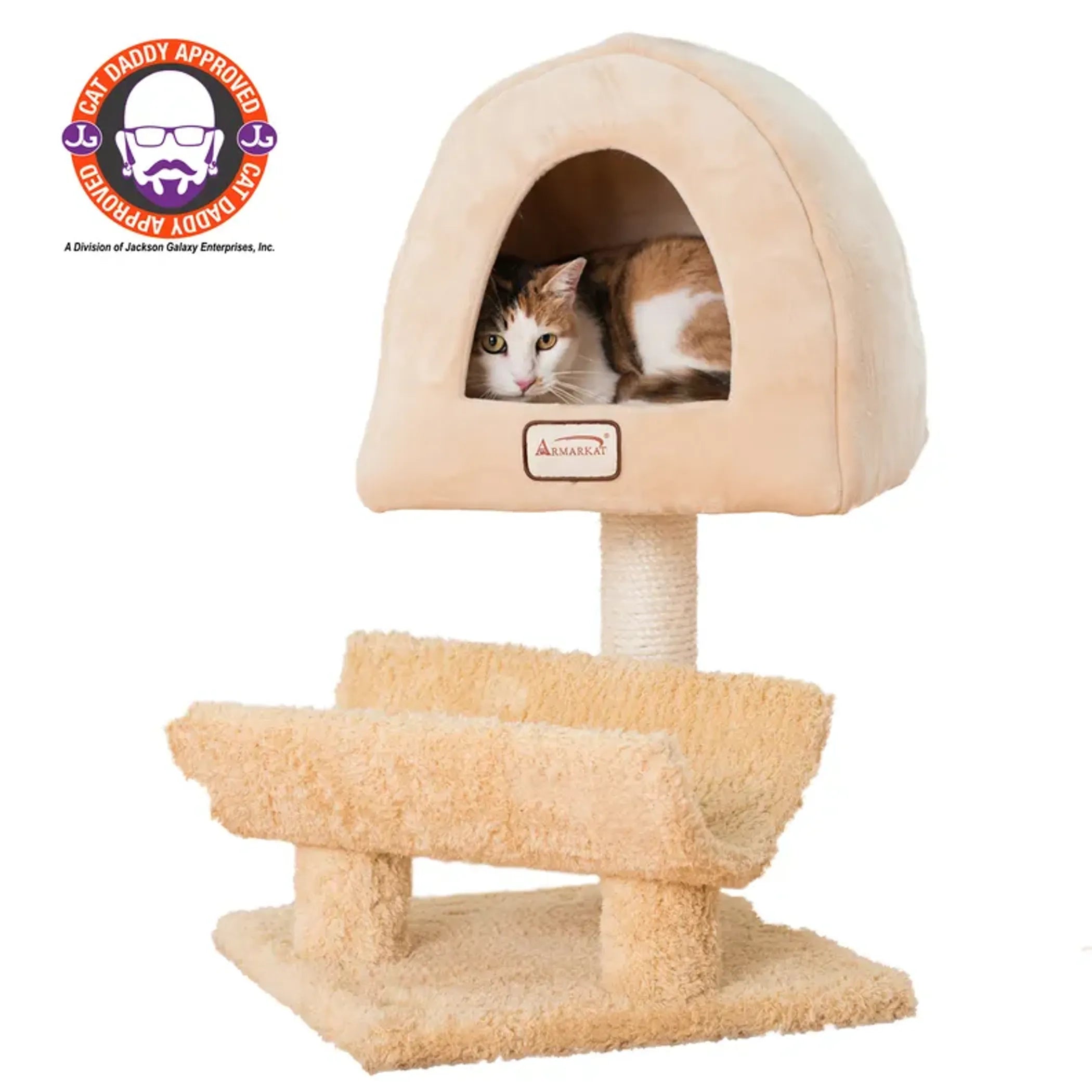 Armarkat X3007 Cat Condo Real Wood Cat Scratching Post