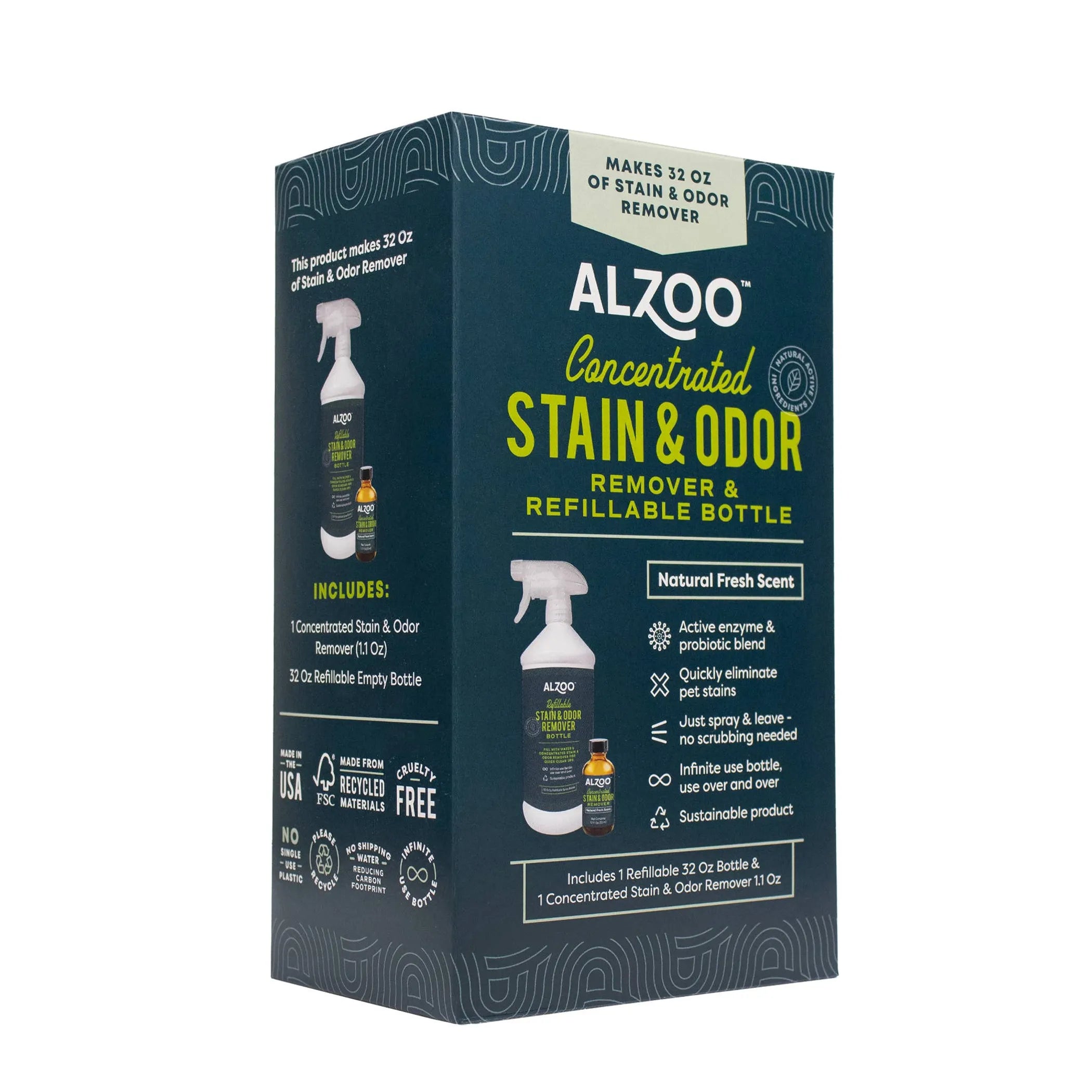 ALZOO Concentrated Stain &amp; Odor Remover Kit