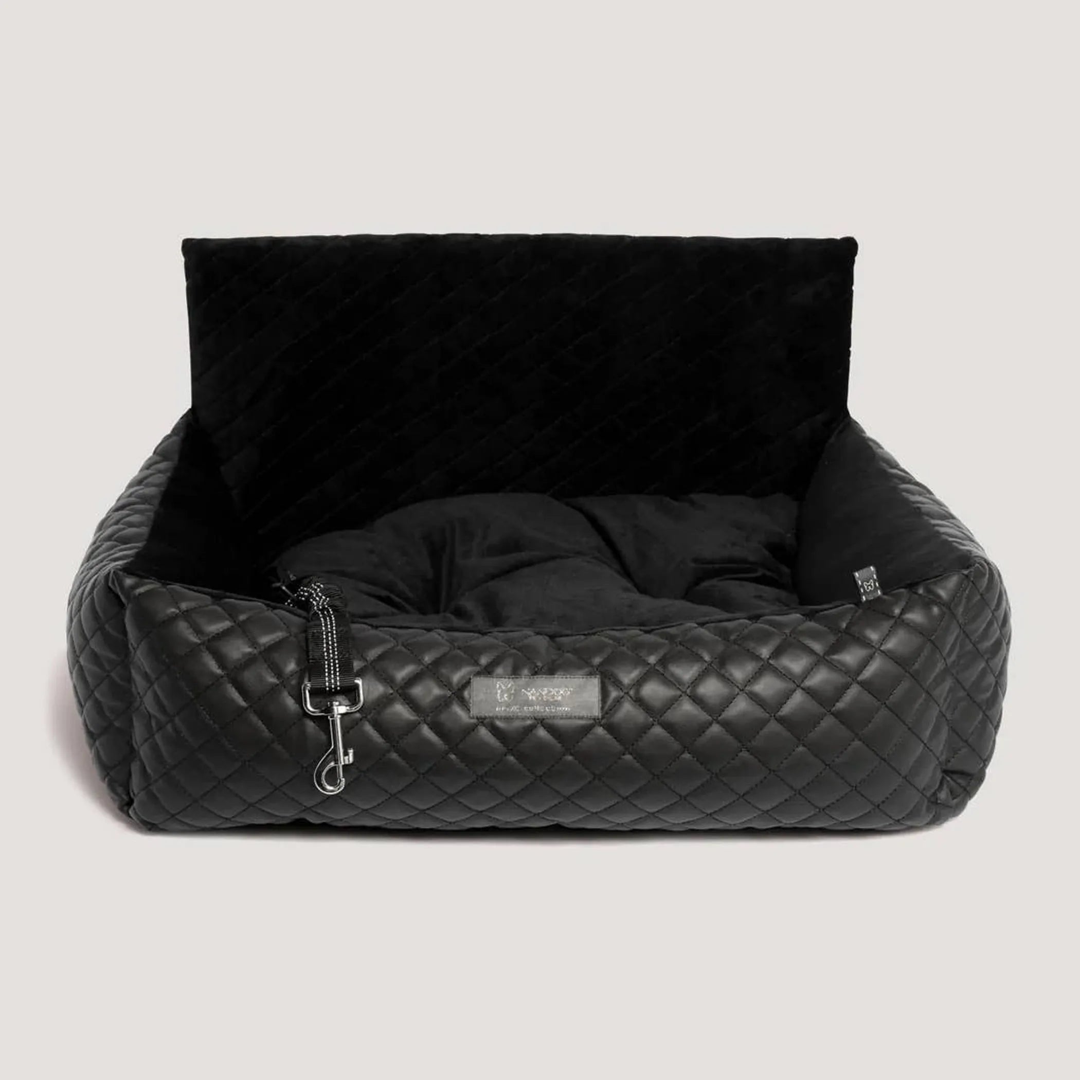 Nandog & Large Black Vegan Leather Car Seat
