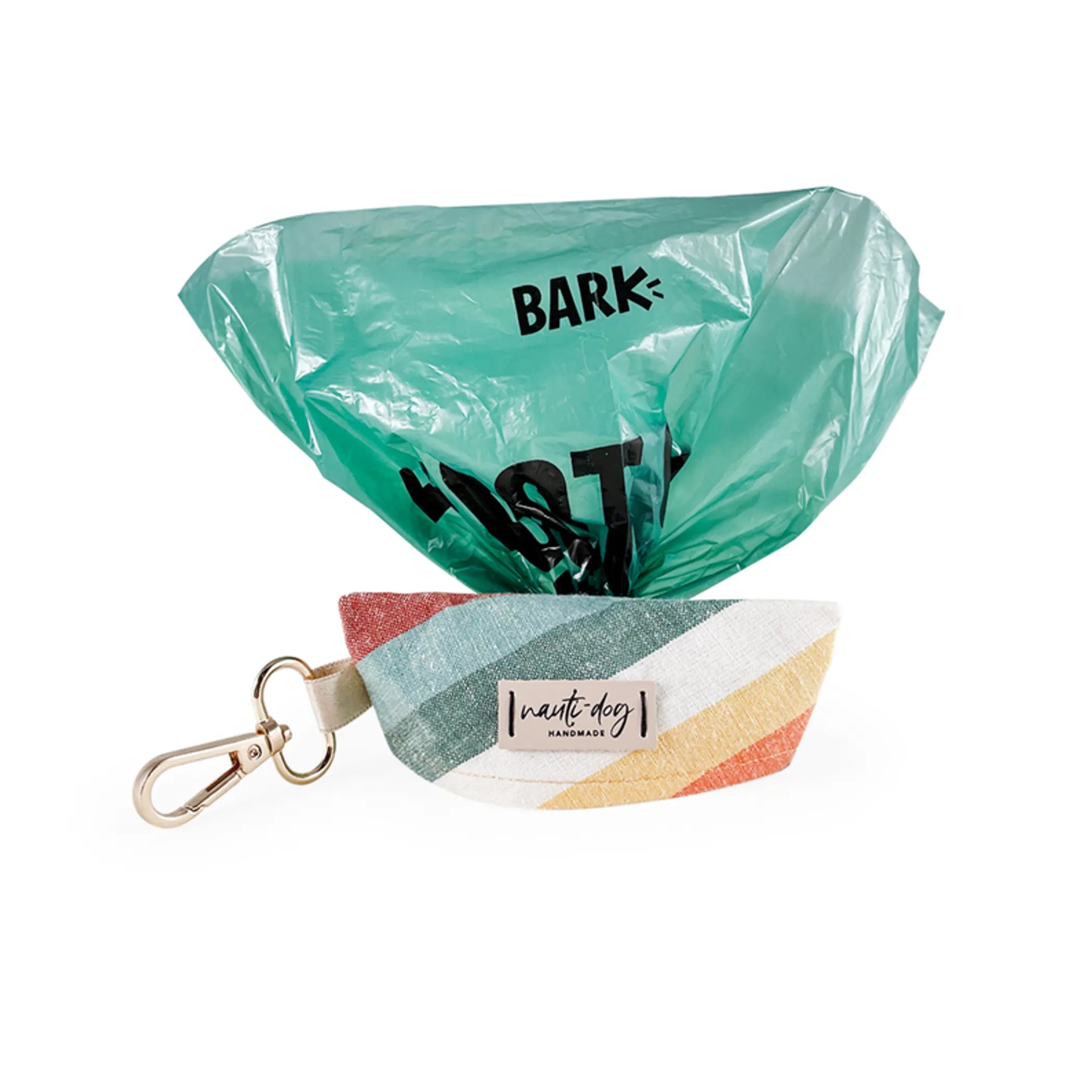 Sunset Retro-Mod Stripe Linen Dog Waste Bag