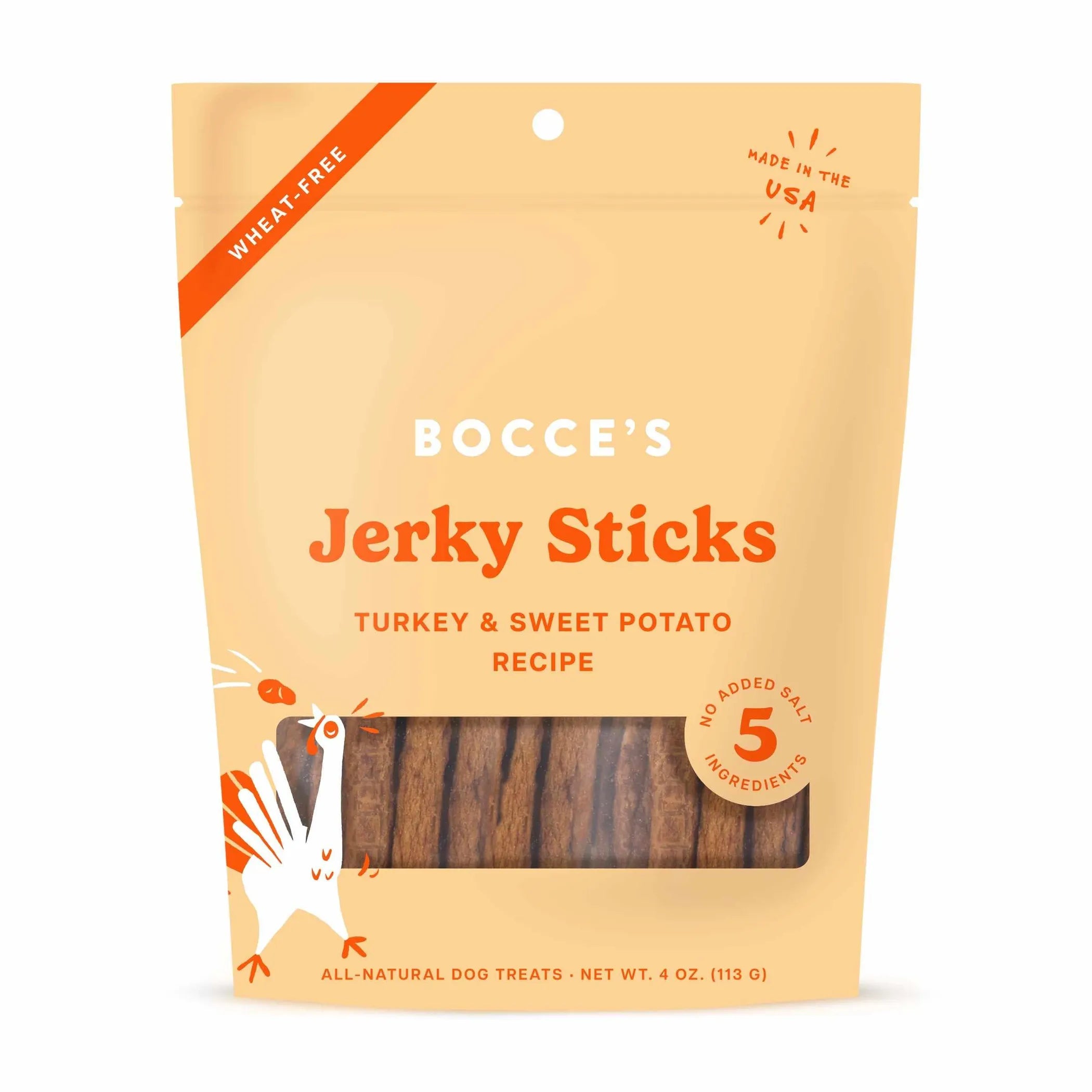 Bocce's Turkey Jerky Sticks – 4 oz. Soft-Baked Treats