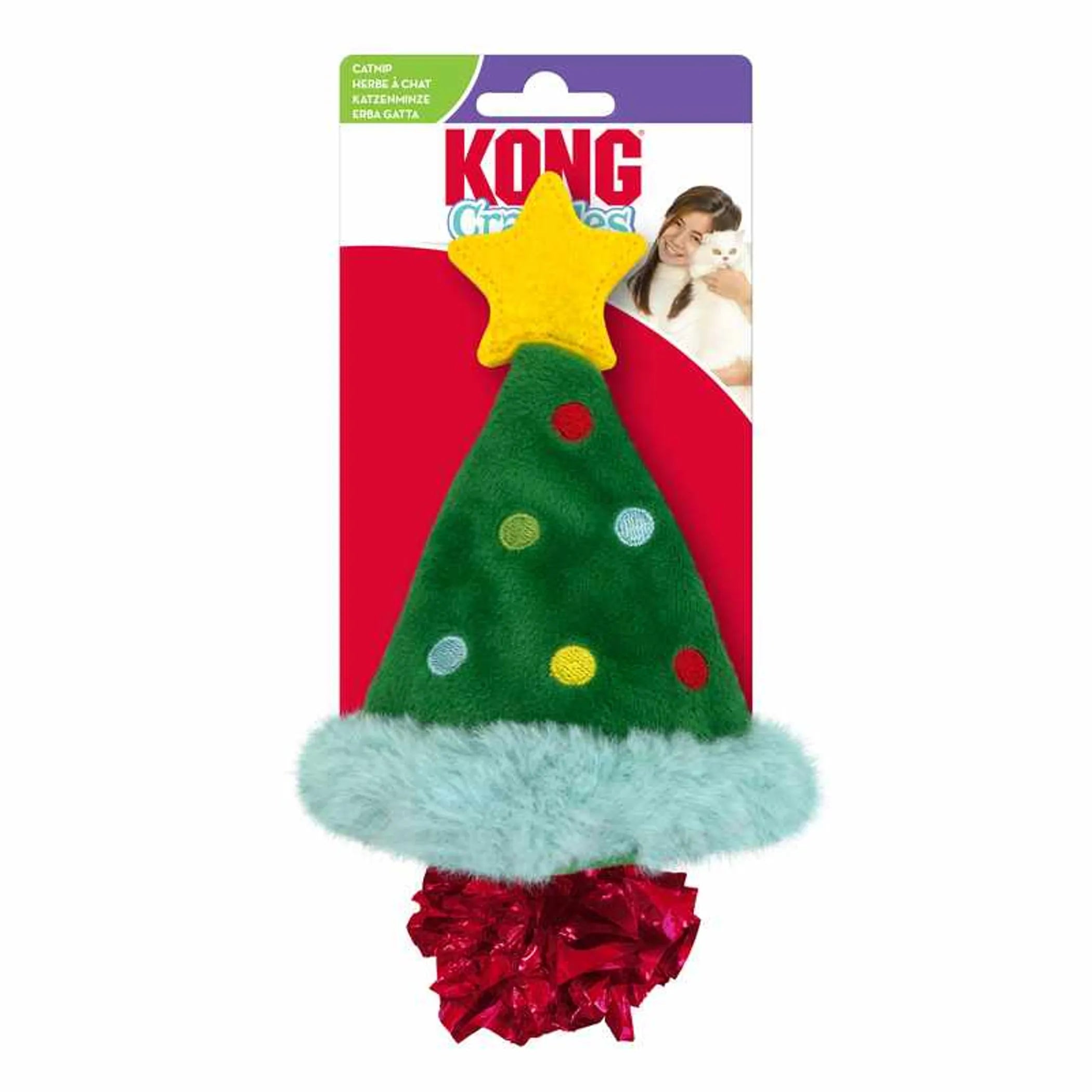 KONG® Holiday Crackles Christmas Tree Cat Toy